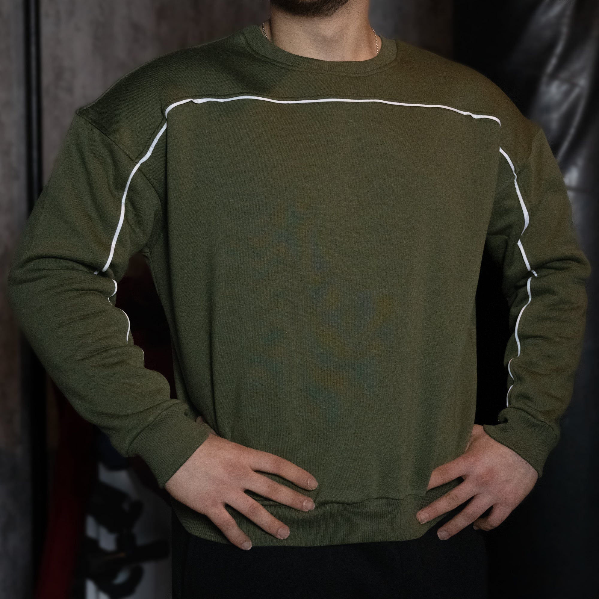 BASS Haki Crop Hoodie Beyaz