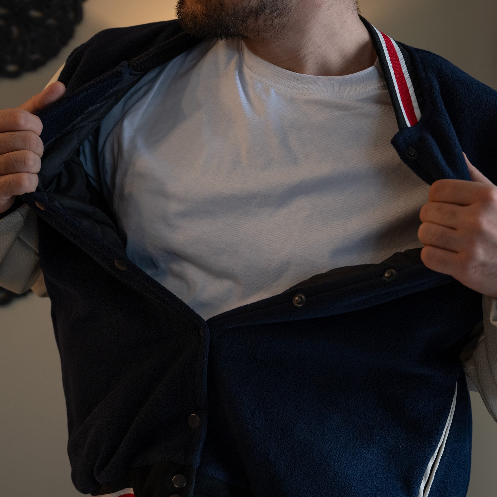 BASS Oversize Lacivert Bomber Kolej Ceket