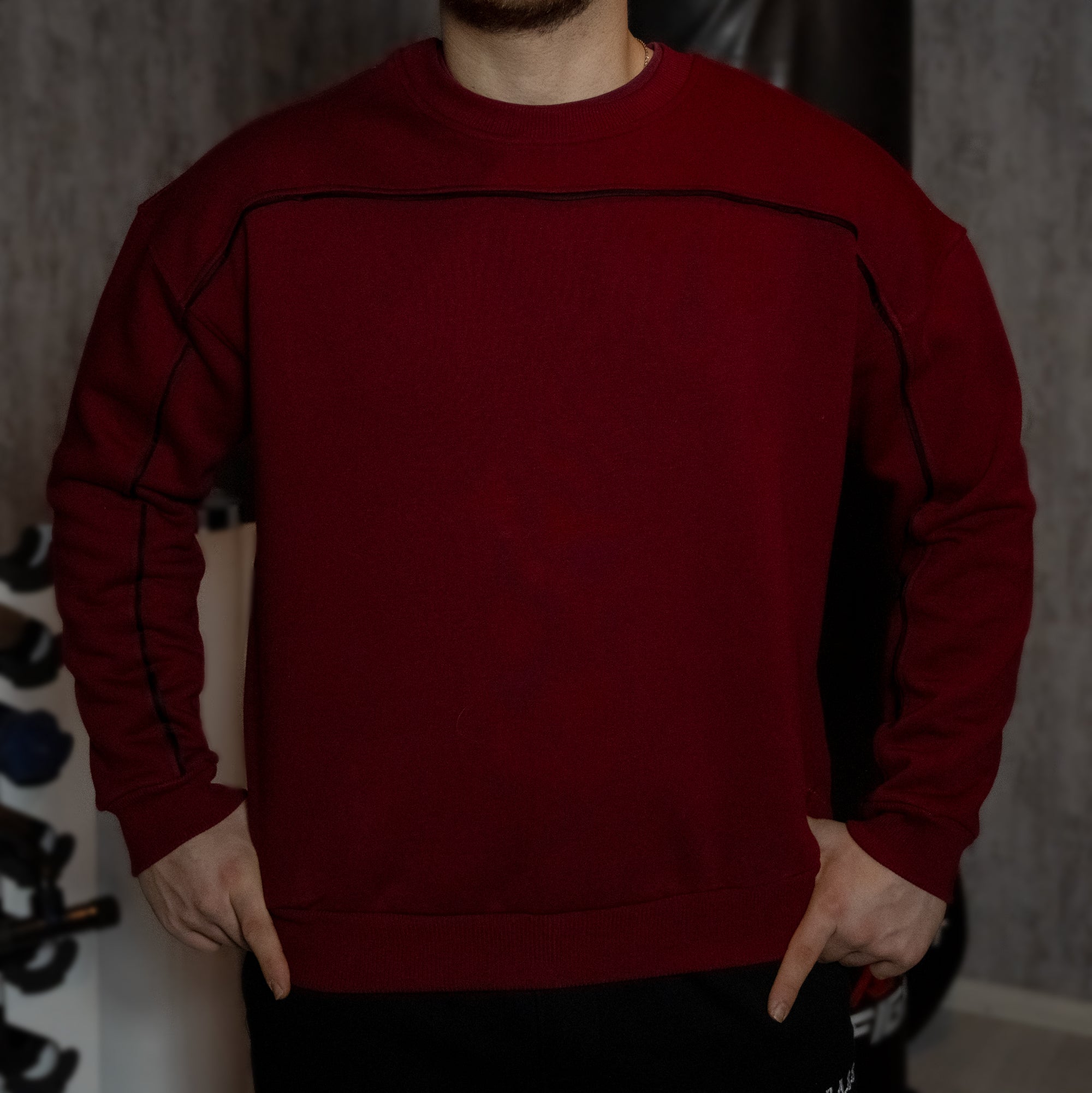 BASS Bordo Crop Hoodie Siyah