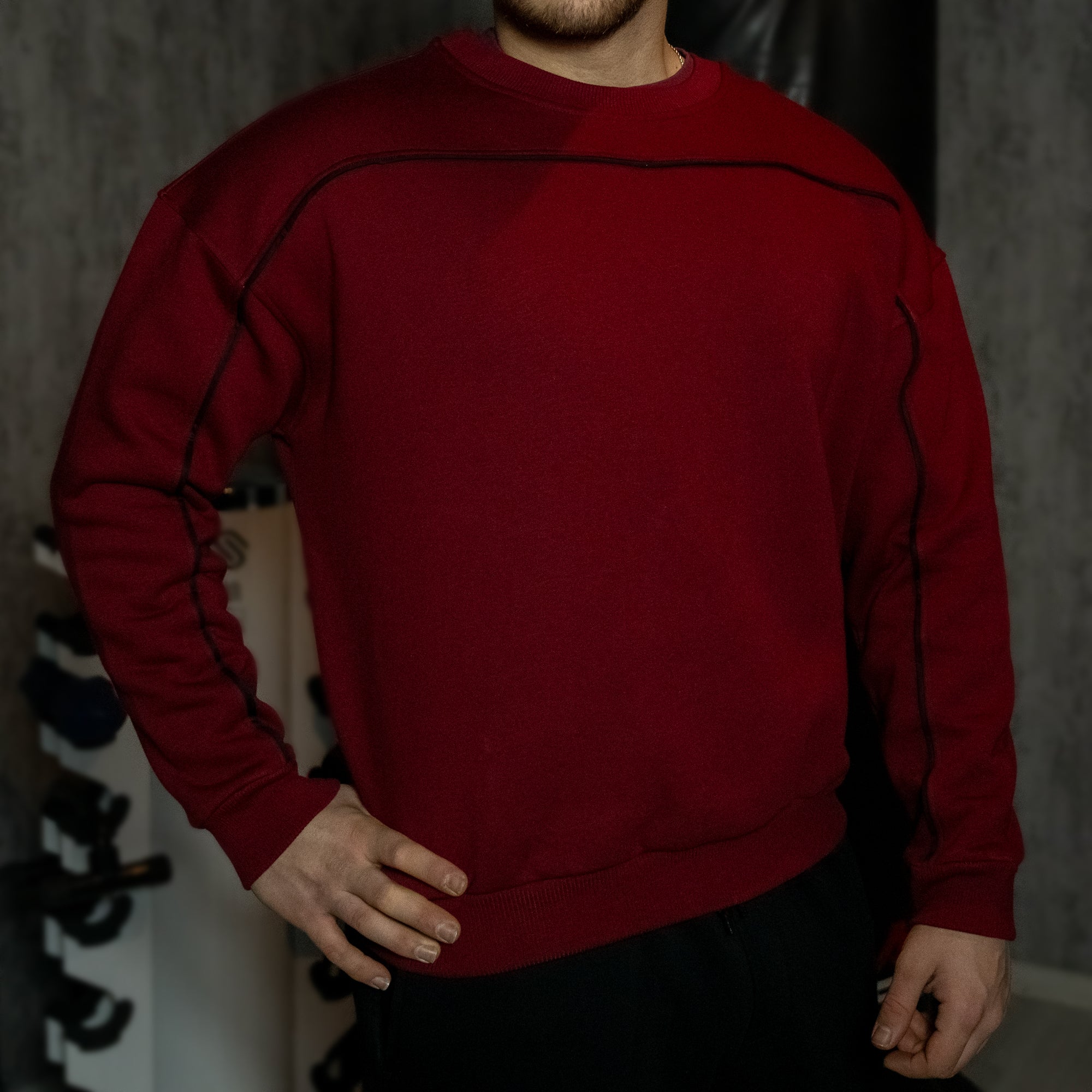 BASS Bordo Crop Hoodie Siyah