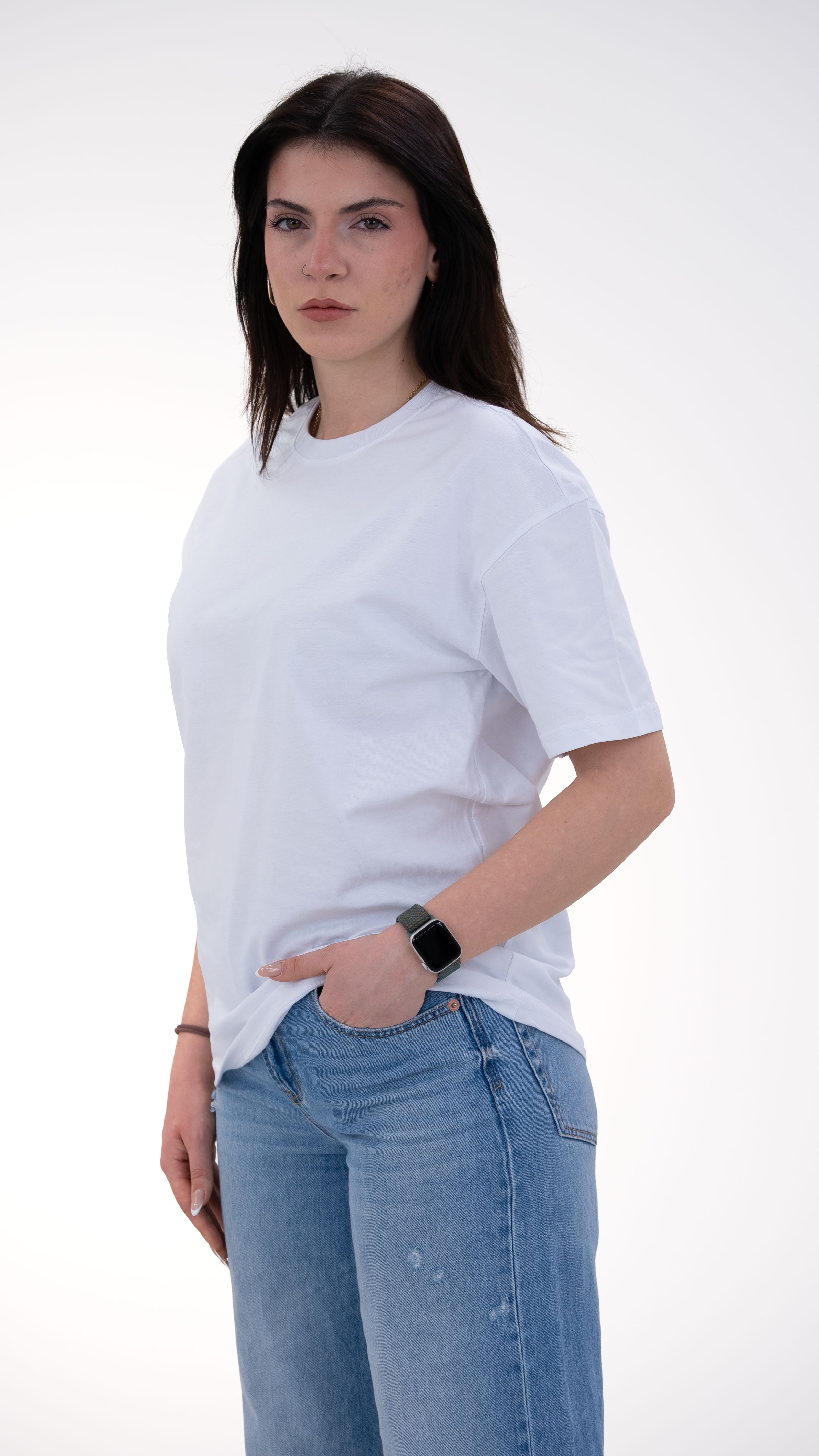 BASS Basic Premium Oversize Tişört Beyaz