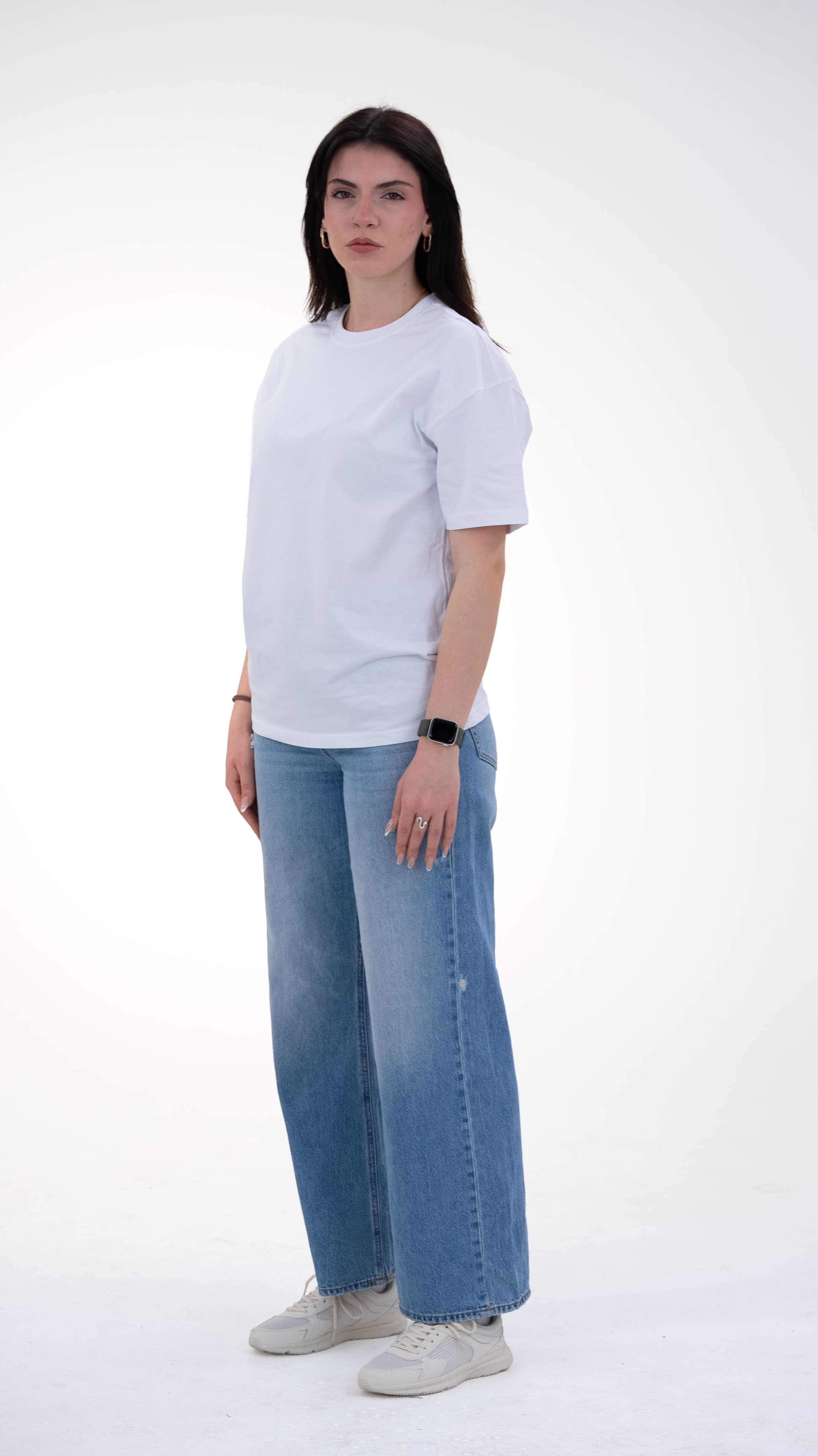 BASS Basic Premium Oversize Tişört Beyaz