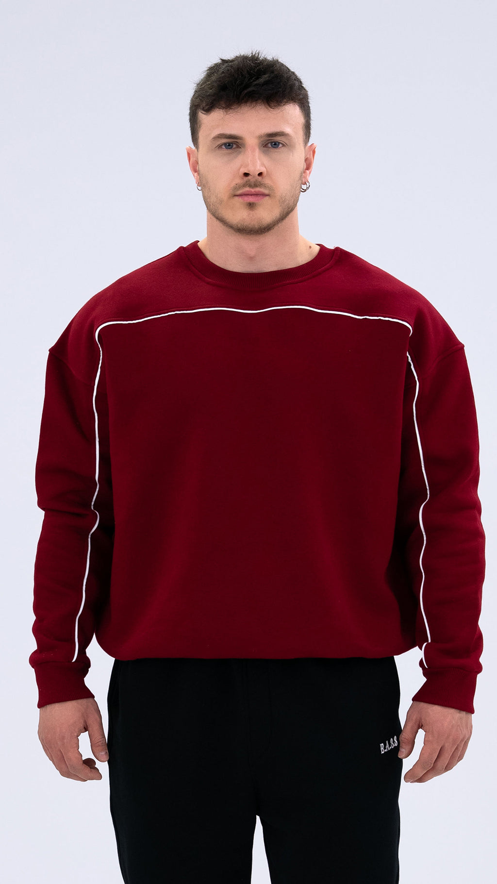 BASS Bordo Premium Sweatshirt Beyaz