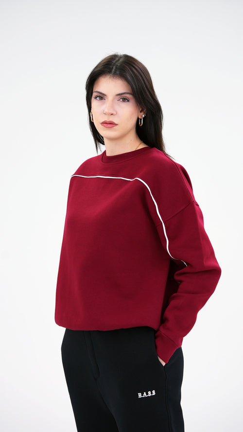 BASS Bordo Premium Sweatshirt Beyaz