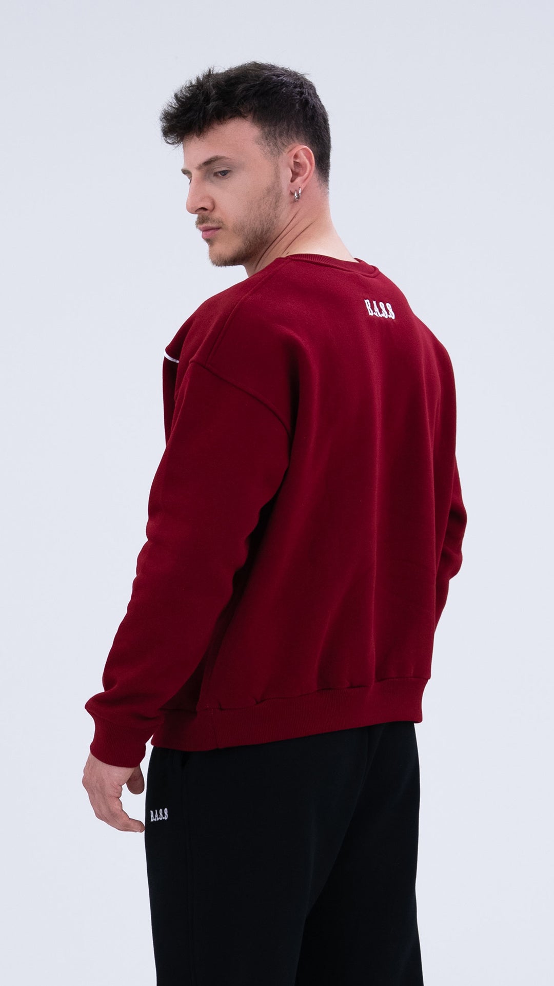 BASS Bordo Premium Sweatshirt Beyaz