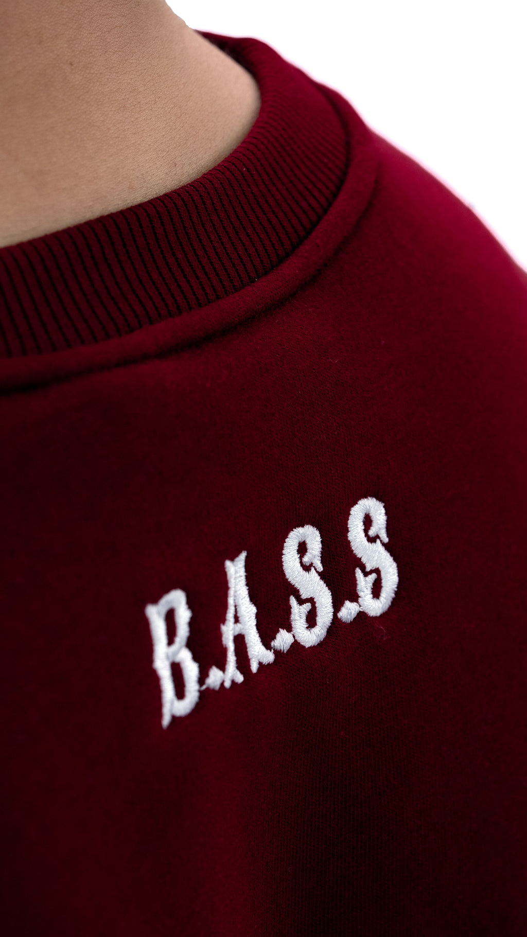 BASS Bordo Premium Sweatshirt Beyaz
