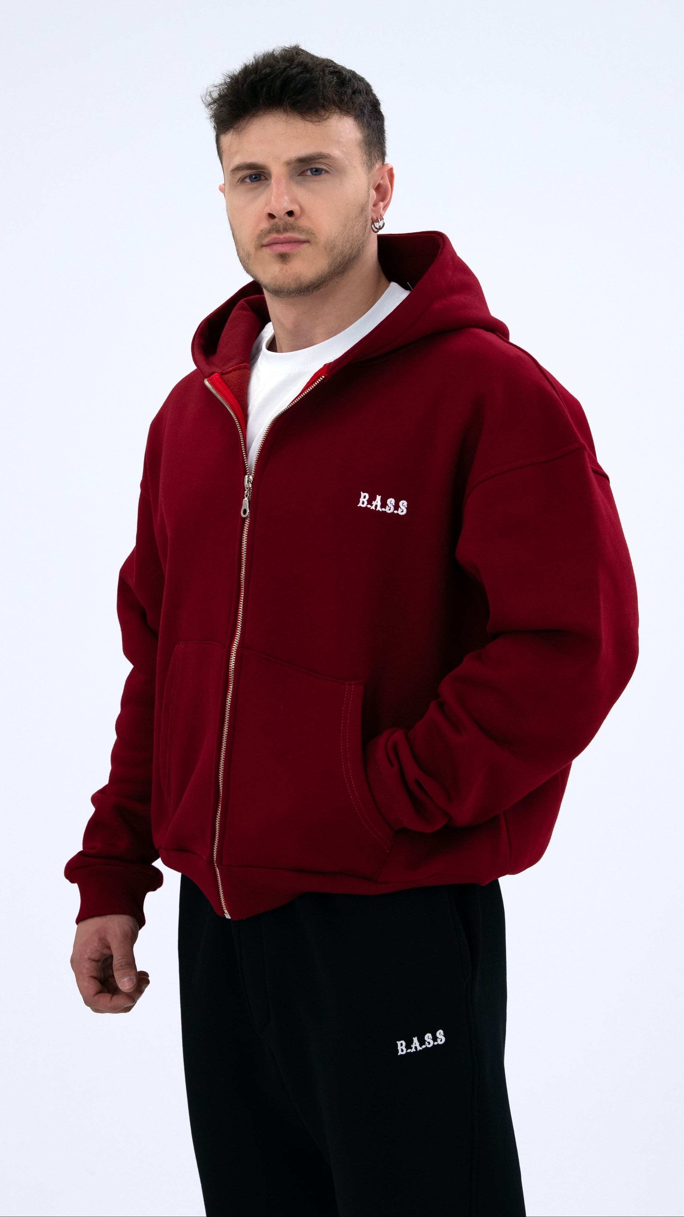 BASS Premium Oversize Hoodie Bordo