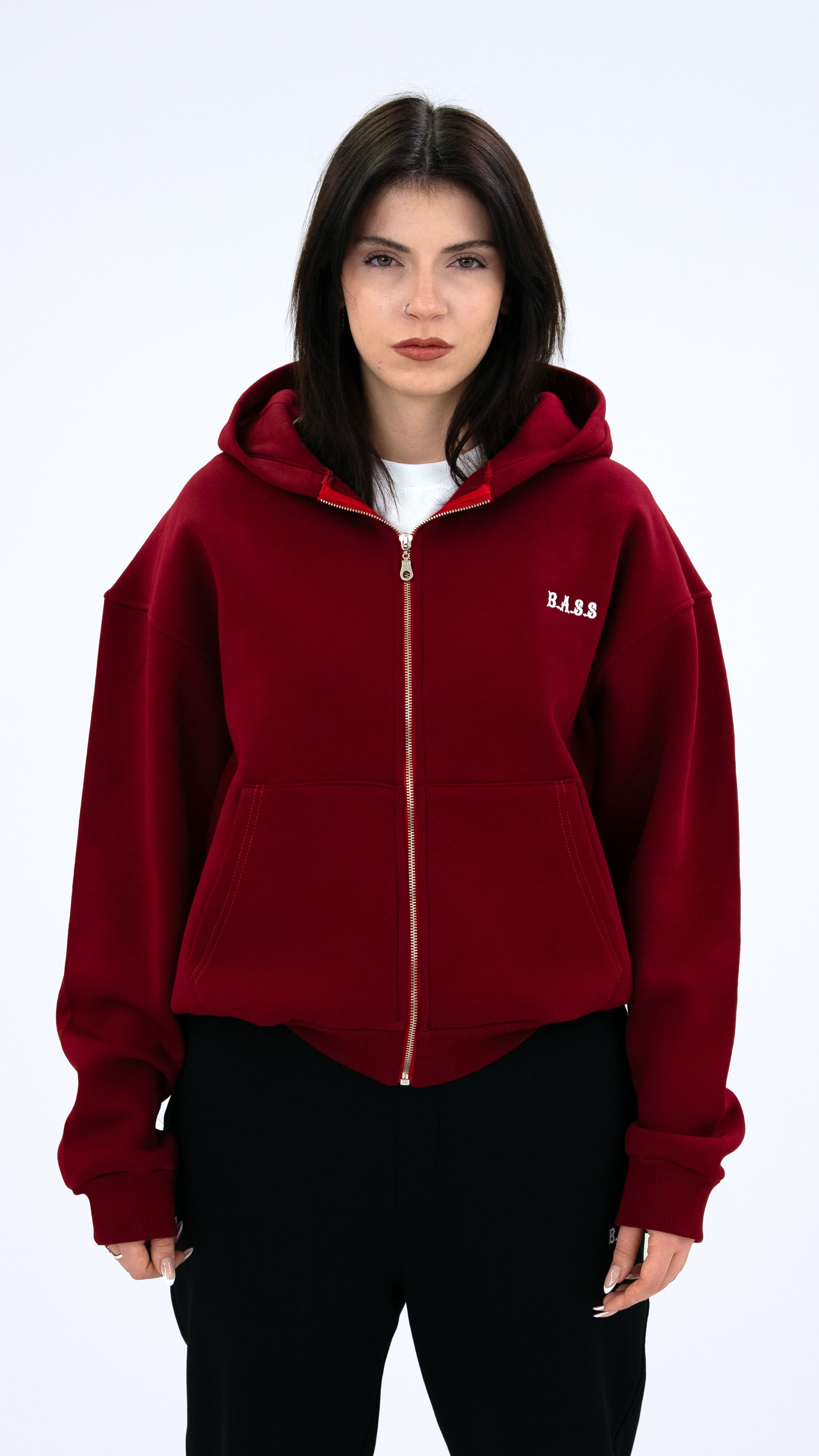 BASS Premium Oversize Hoodie Bordo