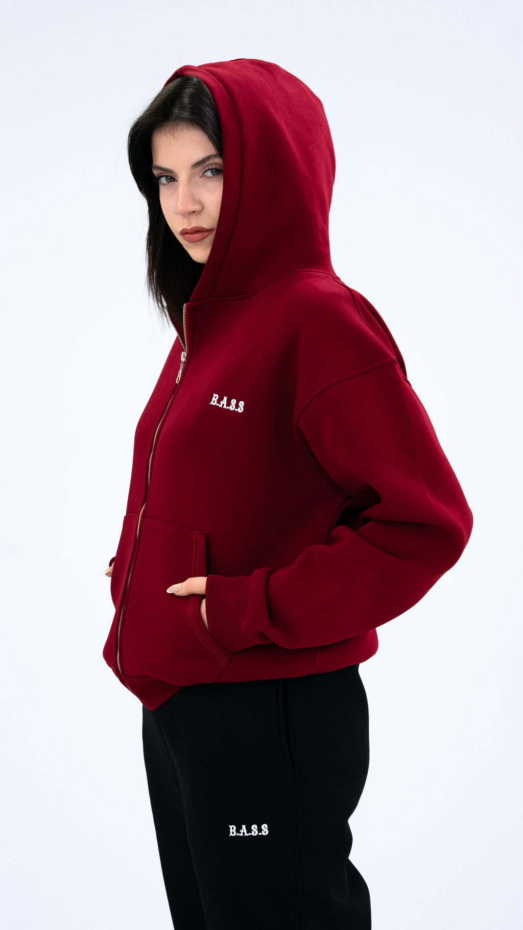 BASS Premium Oversize Hoodie Bordo