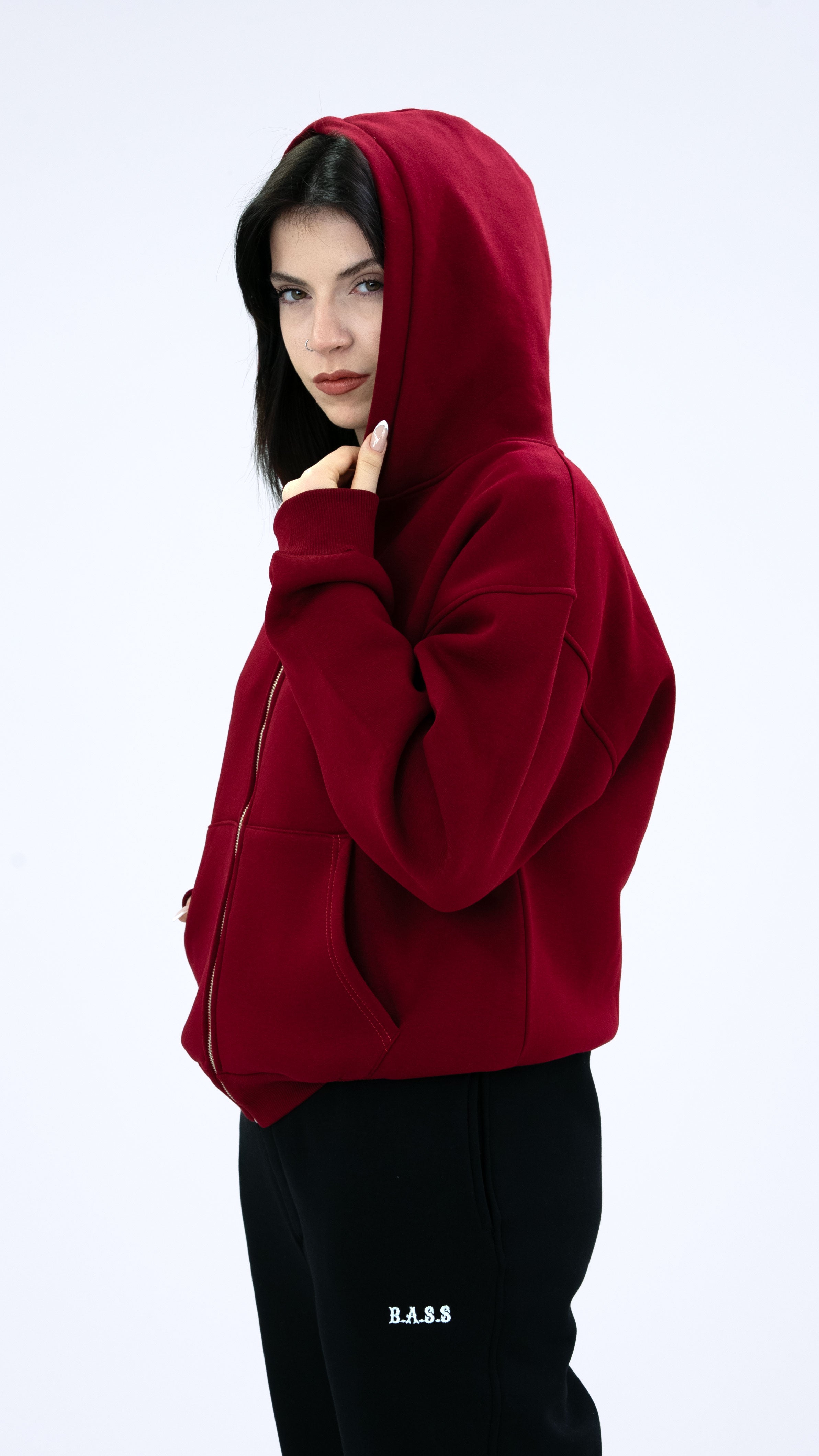 BASS Premium Oversize Hoodie Bordo