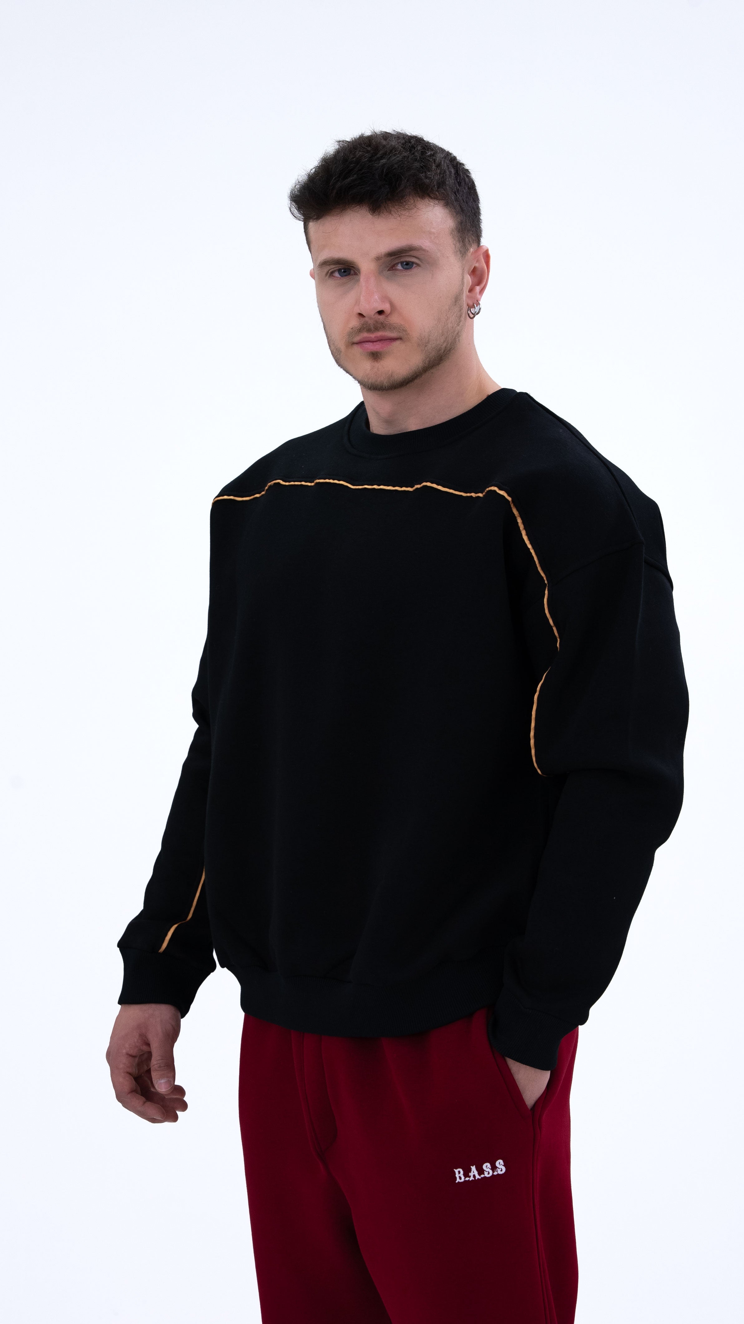 BASS Siyah Premium Sweatshirt Gold
