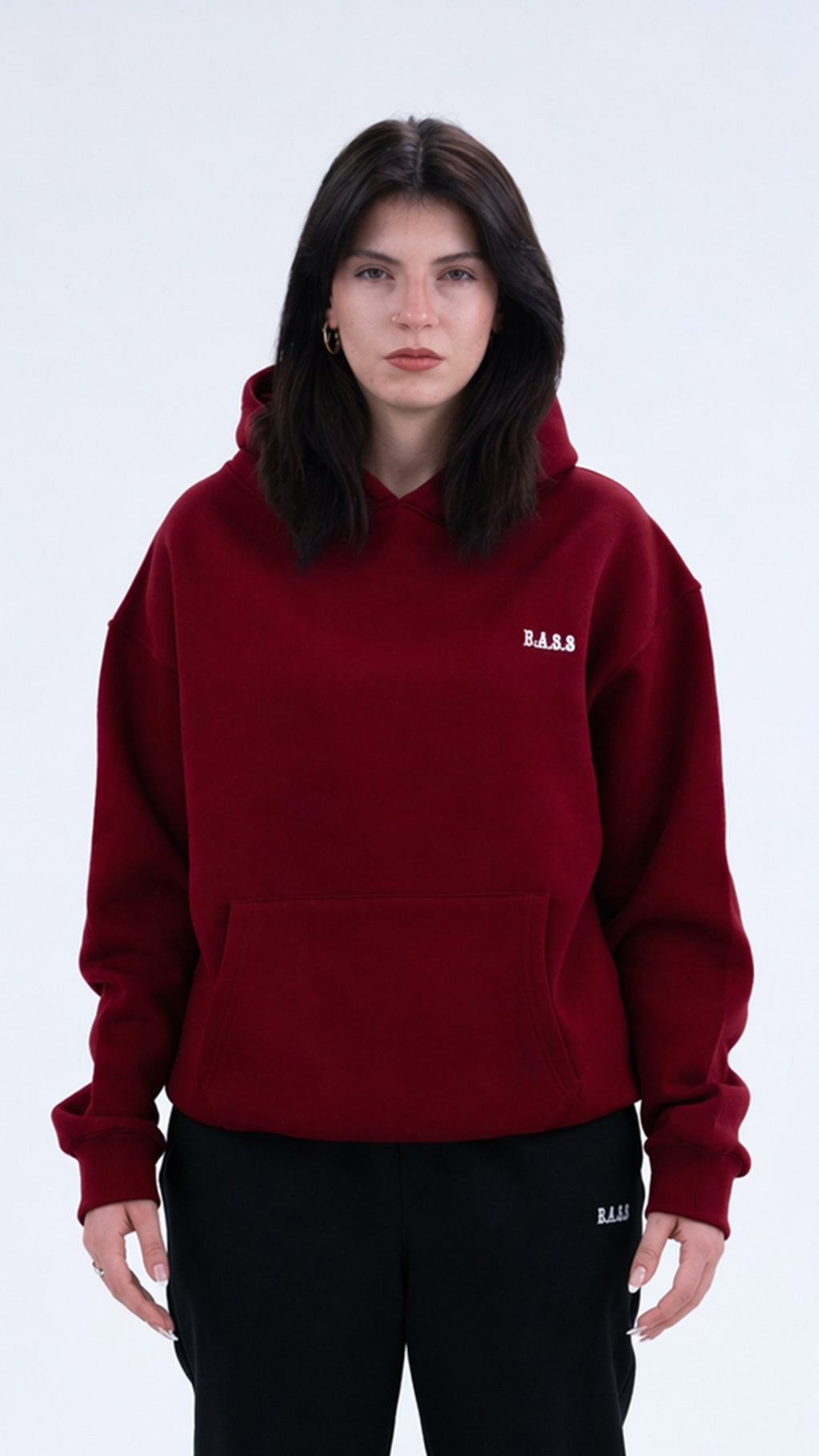 BASS Premium Oversize Hoodie Bordo