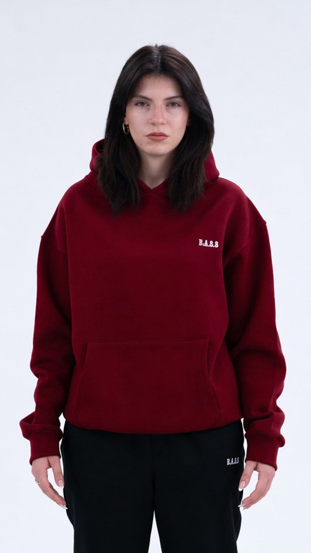 BASS Premium Oversize Hoodie Bordo