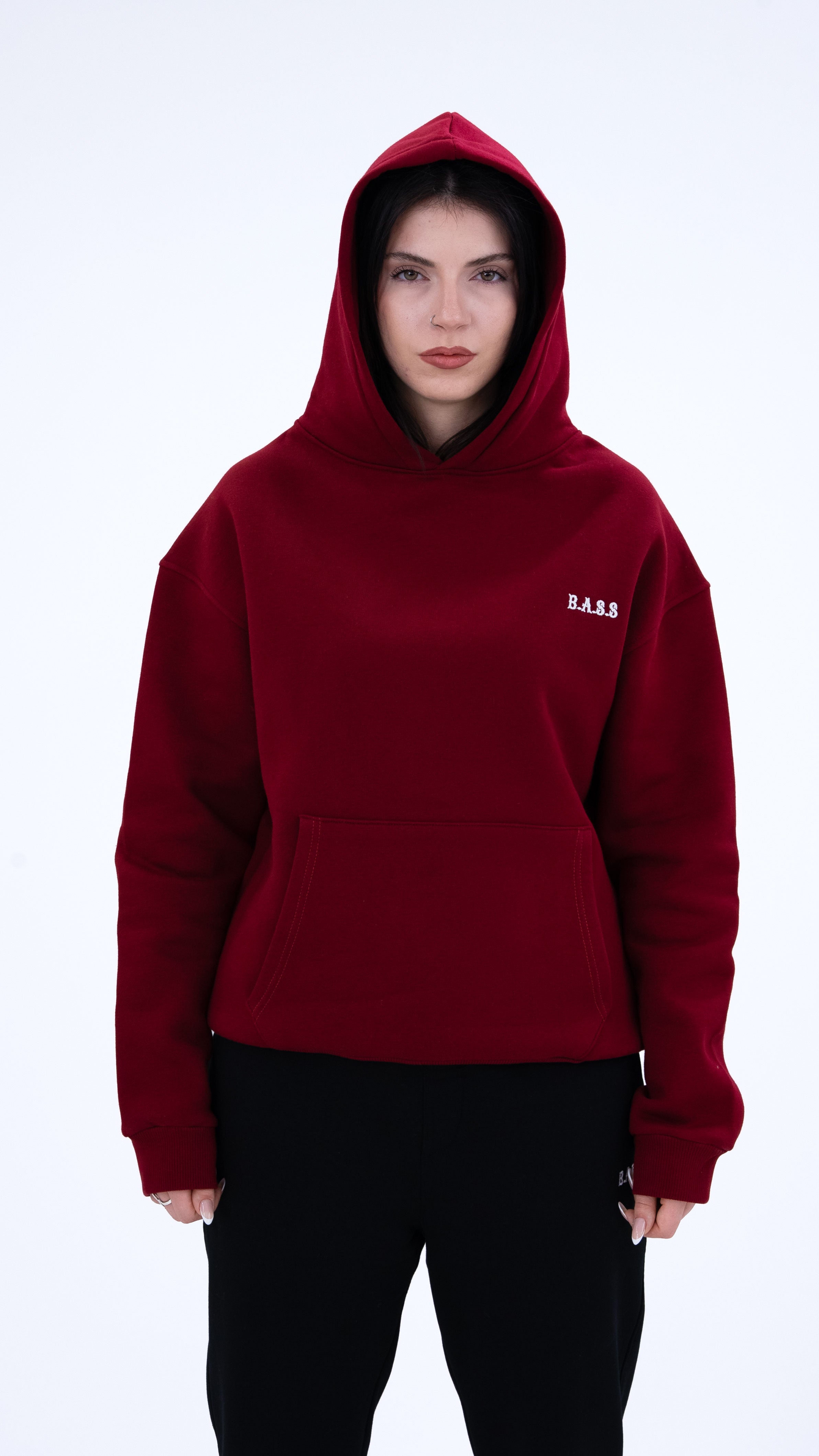 BASS Premium Oversize Hoodie Bordo