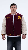 BASS Premium Kaşe Oversize Kolej Mont Bordo