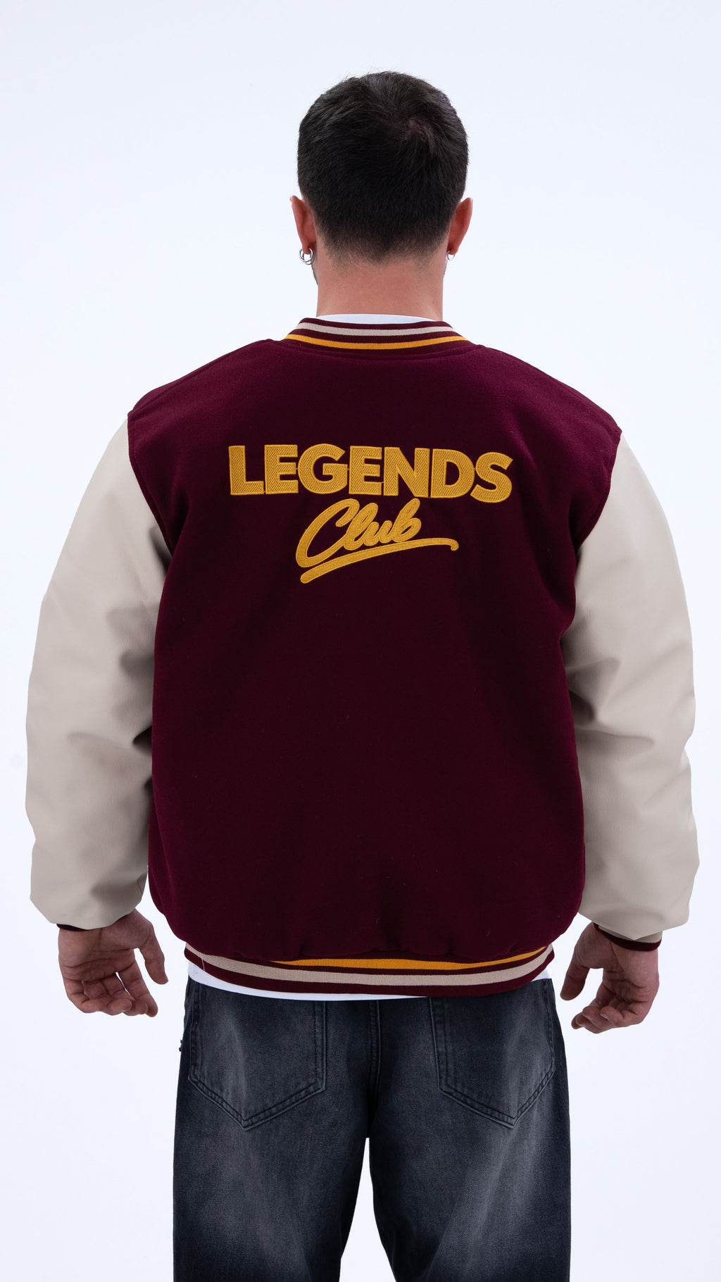 BASS Premium Kaşe Oversize Kolej Mont Bordo