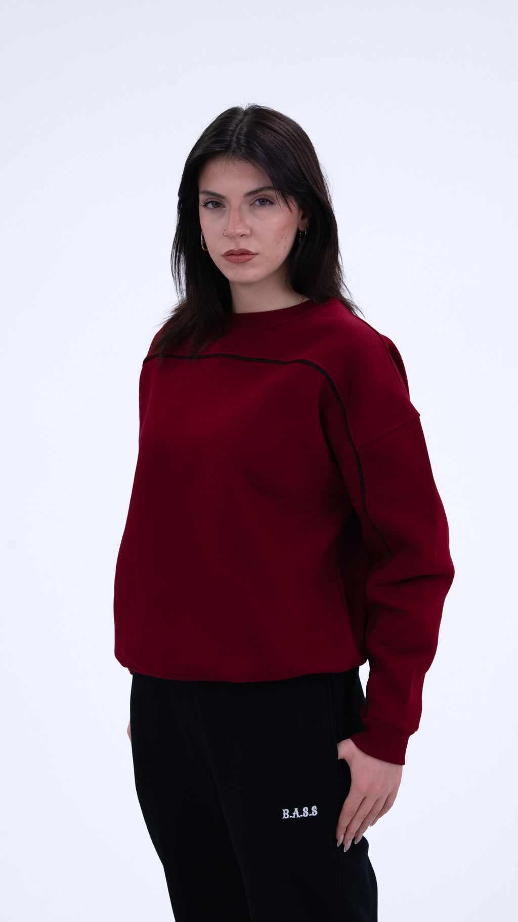 BASS Bordo Premium Sweatshirt Siyah