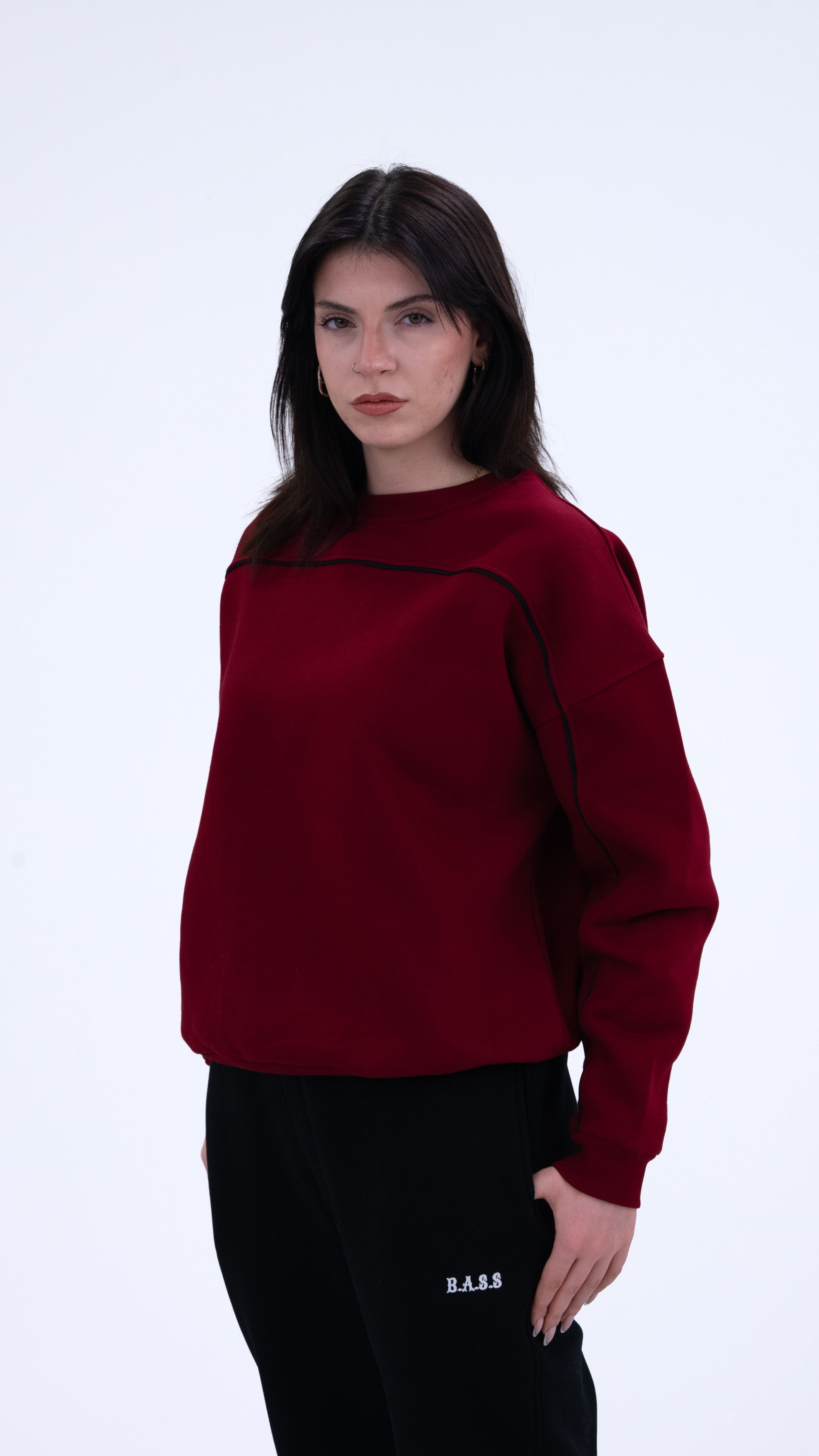BASS Bordo Premium Sweatshirt Siyah