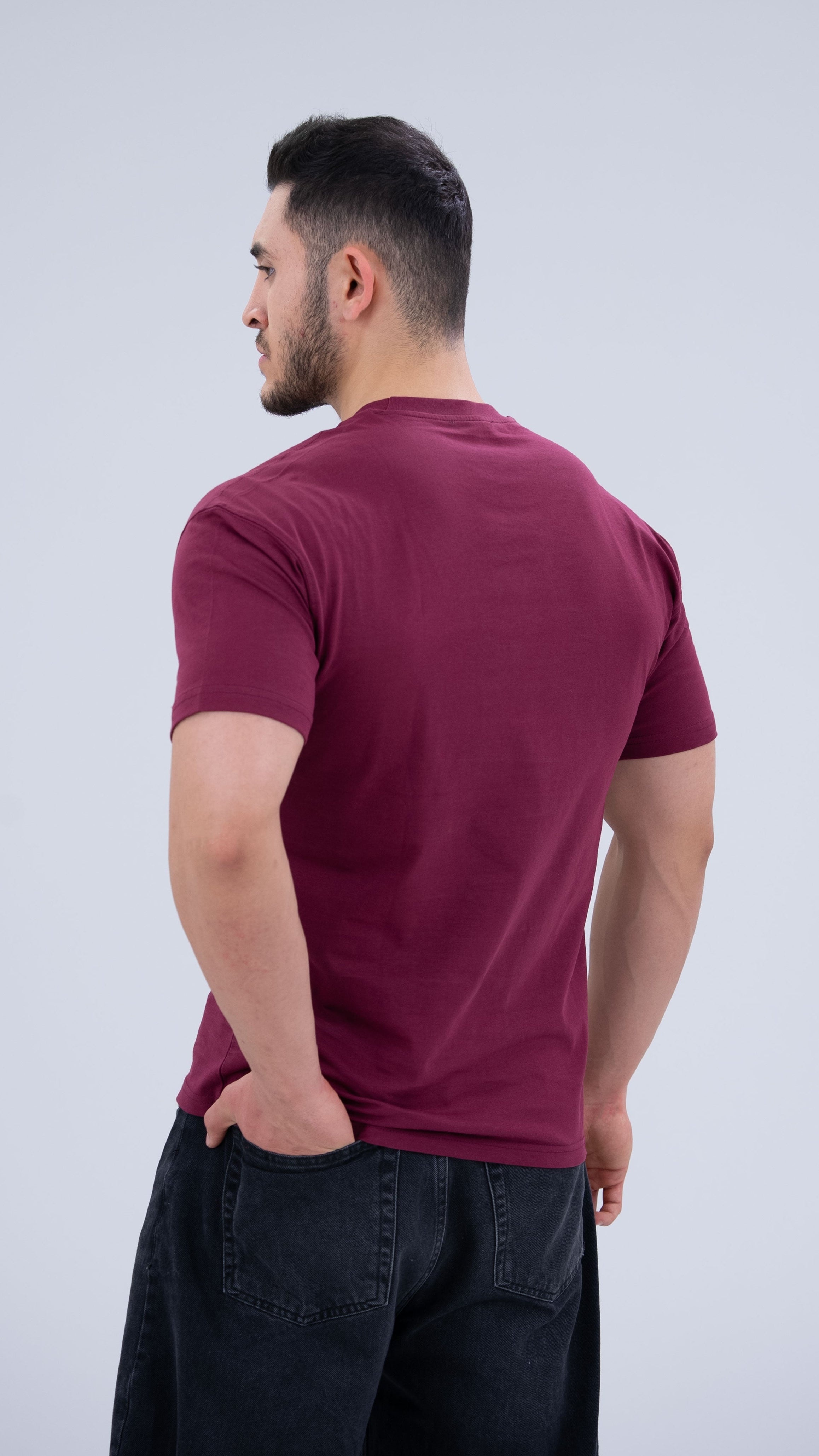 BASS Basic Premium Oversize Tişört Bordo