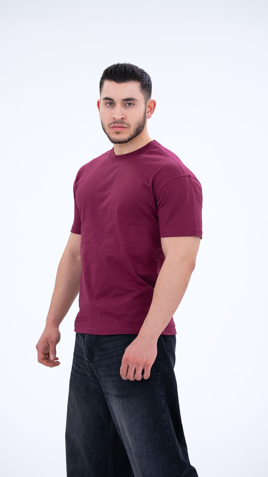 BASS Basic Premium Oversize Tişört Bordo