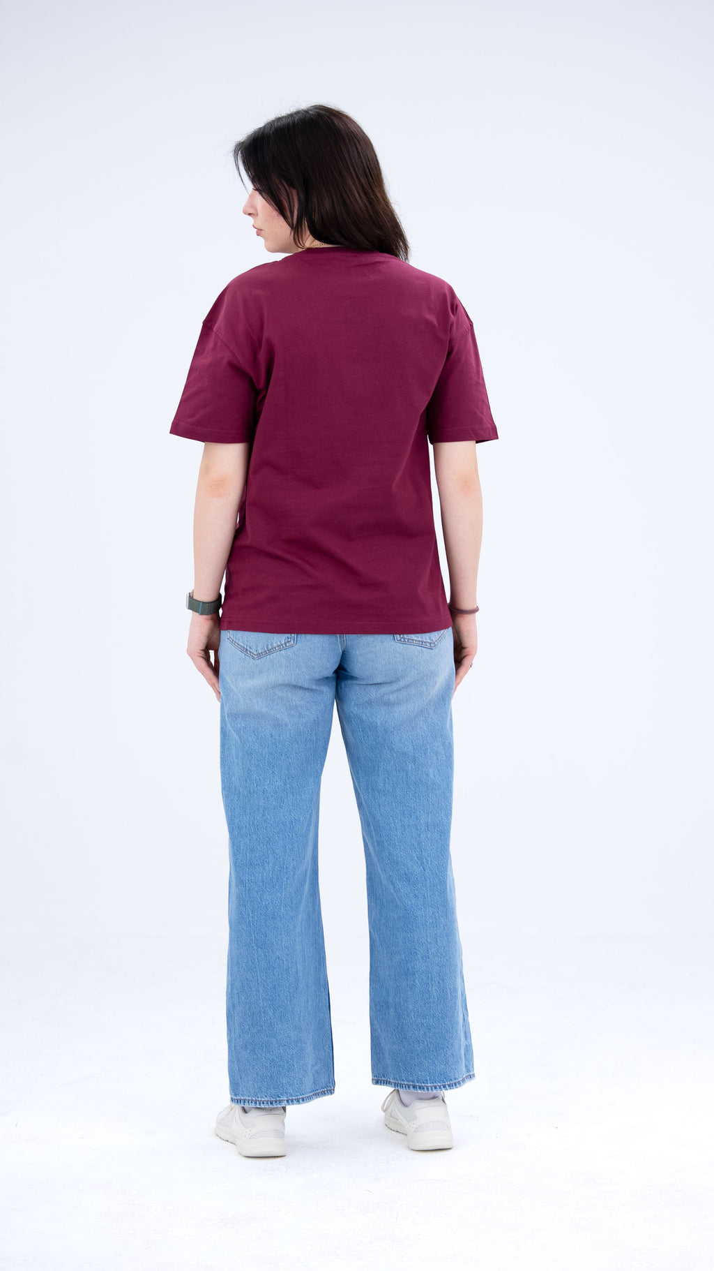 BASS Basic Premium Oversize Tişört Bordo