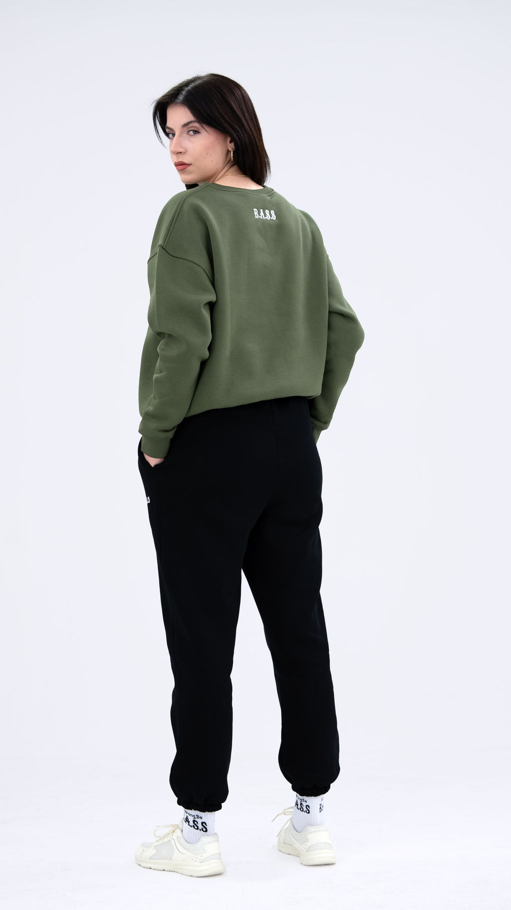 BASS Haki Premium Sweatshirt Beyaz