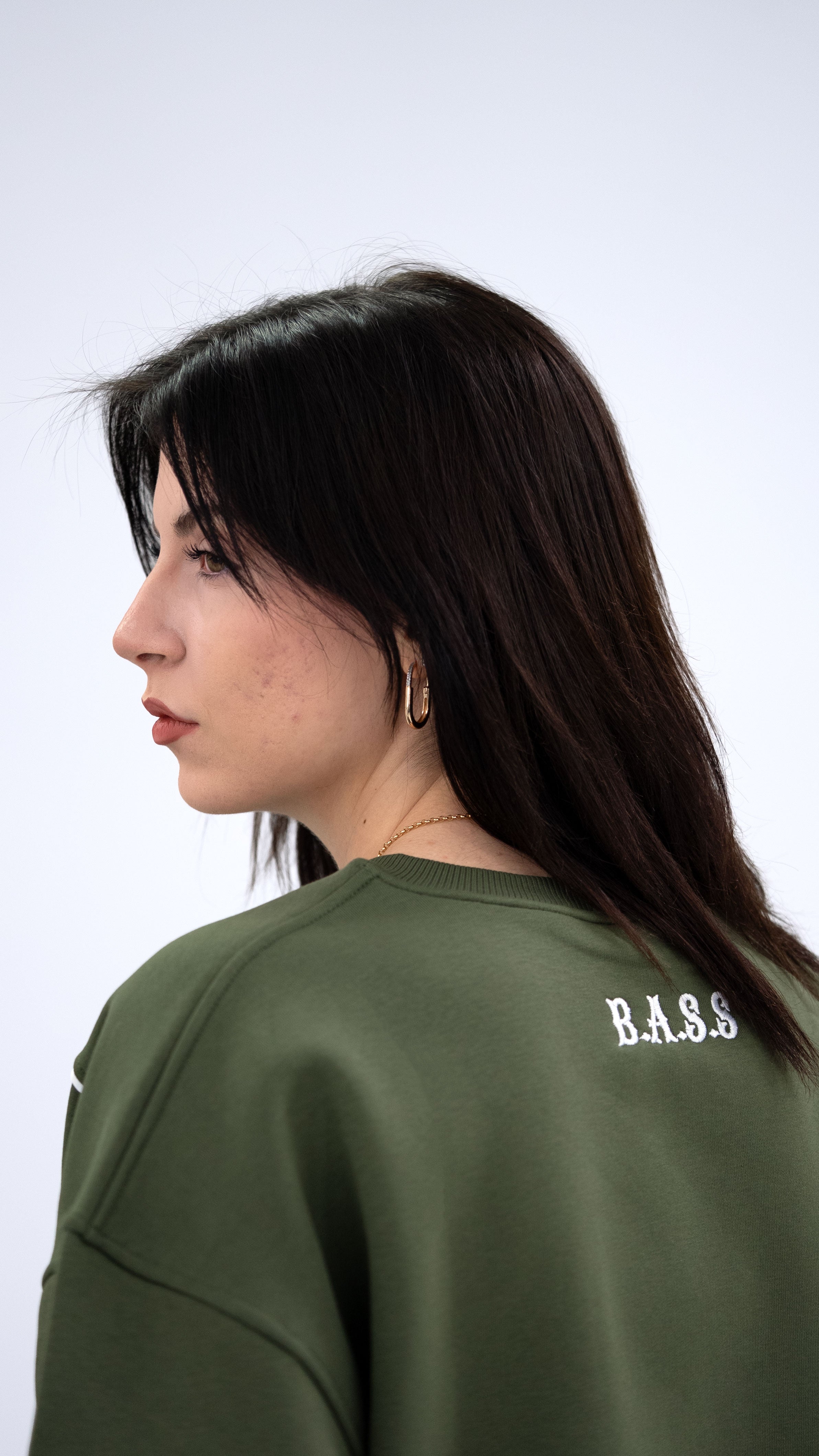 BASS Haki Premium Sweatshirt Beyaz