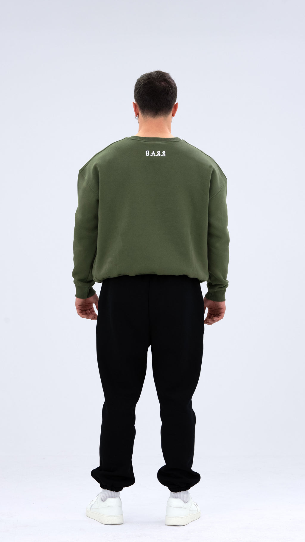 BASS Haki Premium Sweatshirt Beyaz