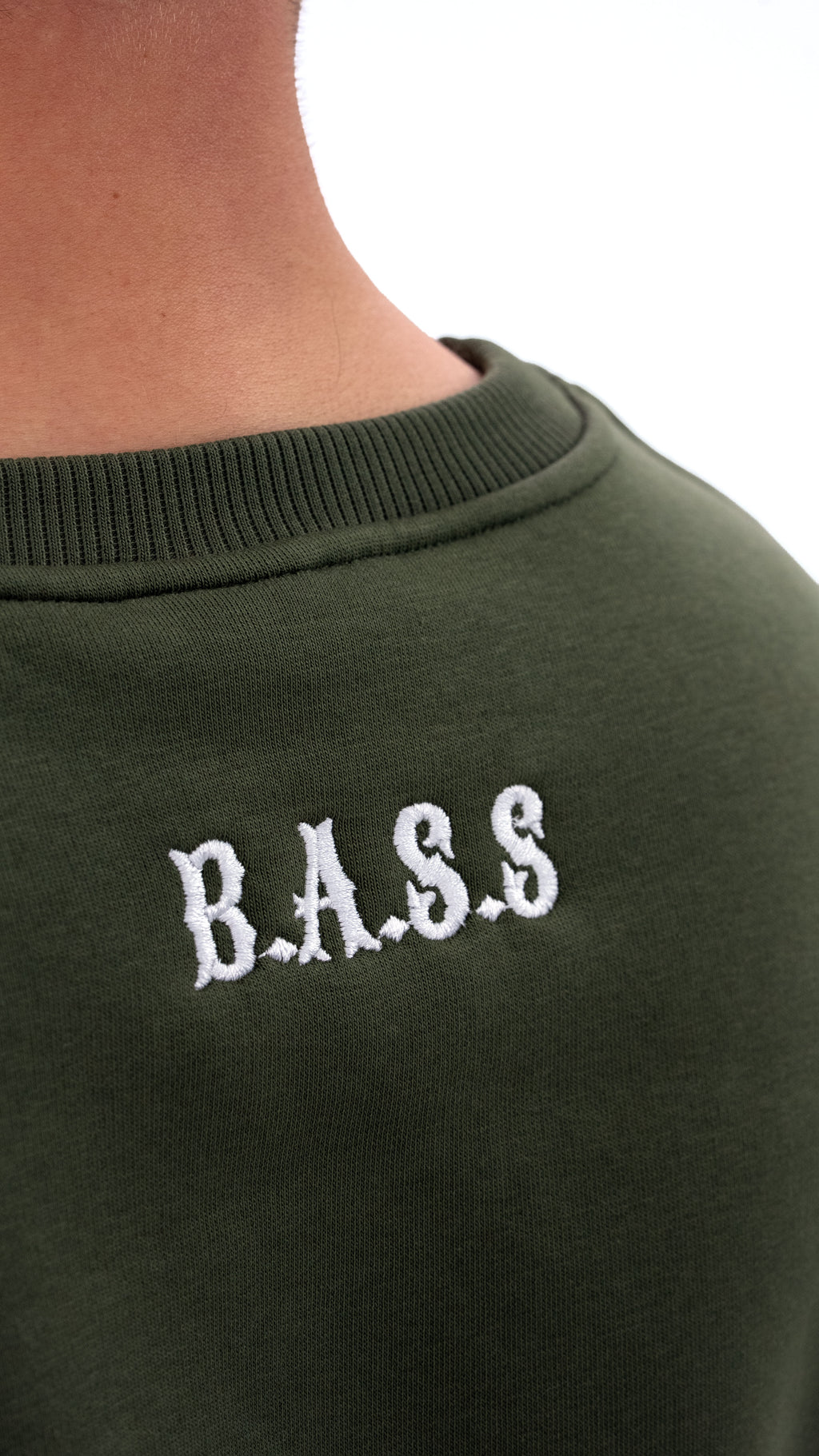 BASS Haki Premium Sweatshirt Beyaz