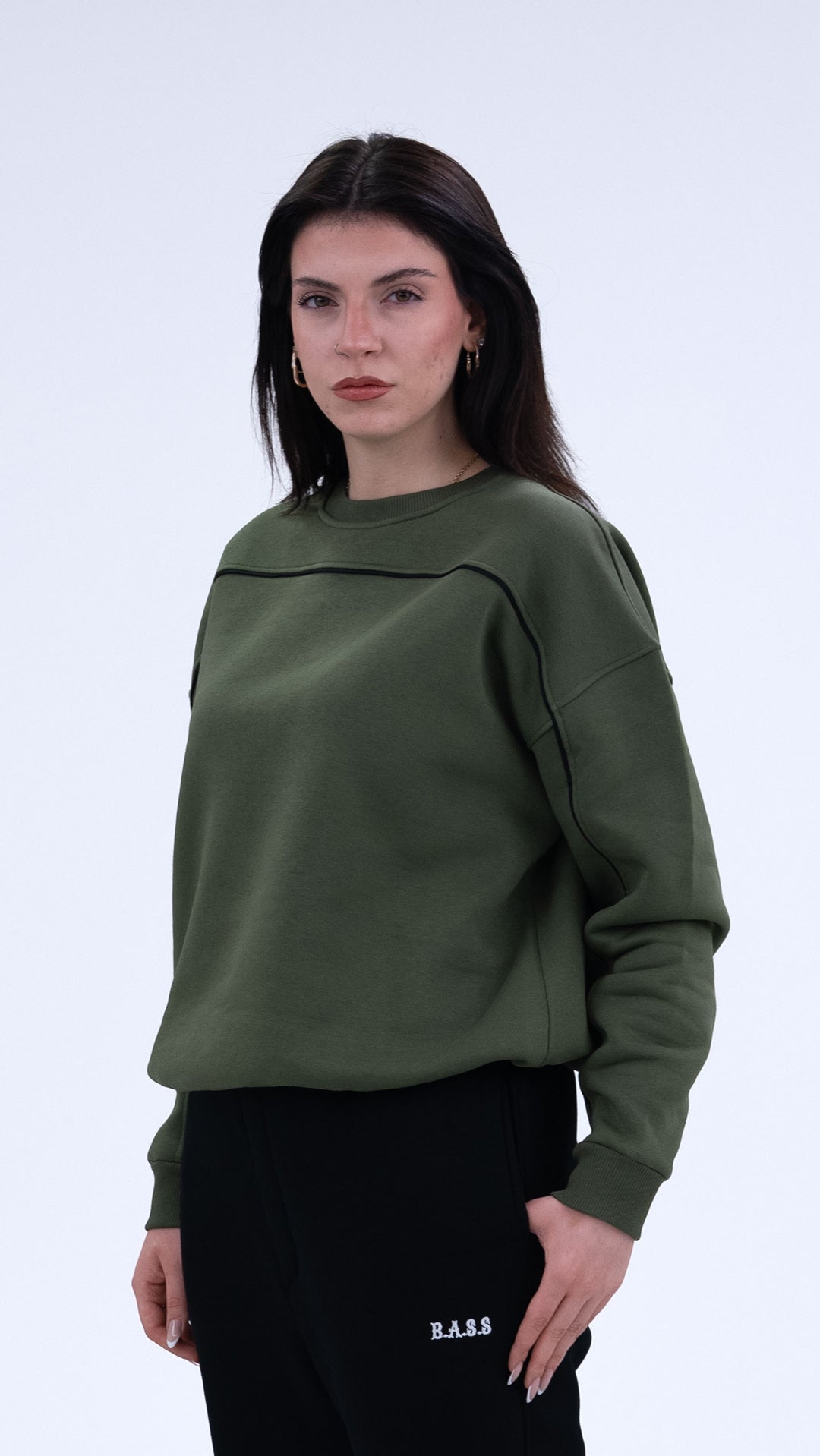 BASS Haki Premium Sweatshirt Siyah