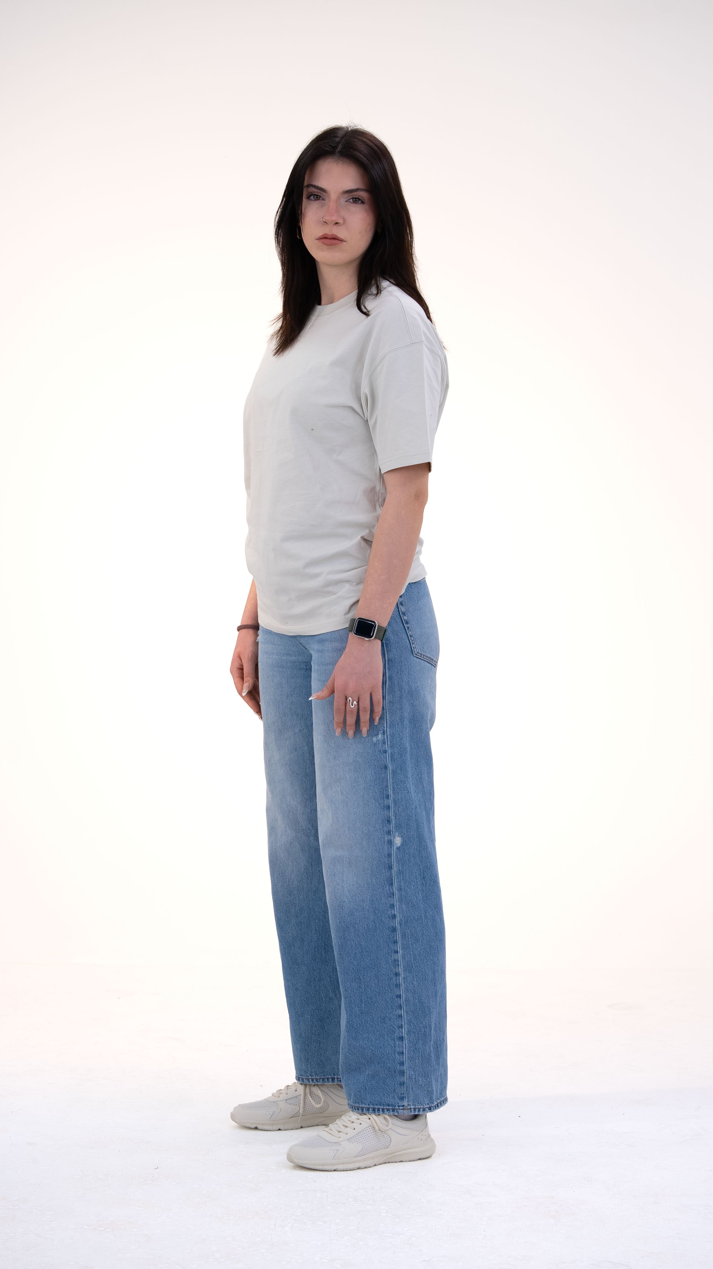 BASS Basic Premium Oversize Tişört Bej