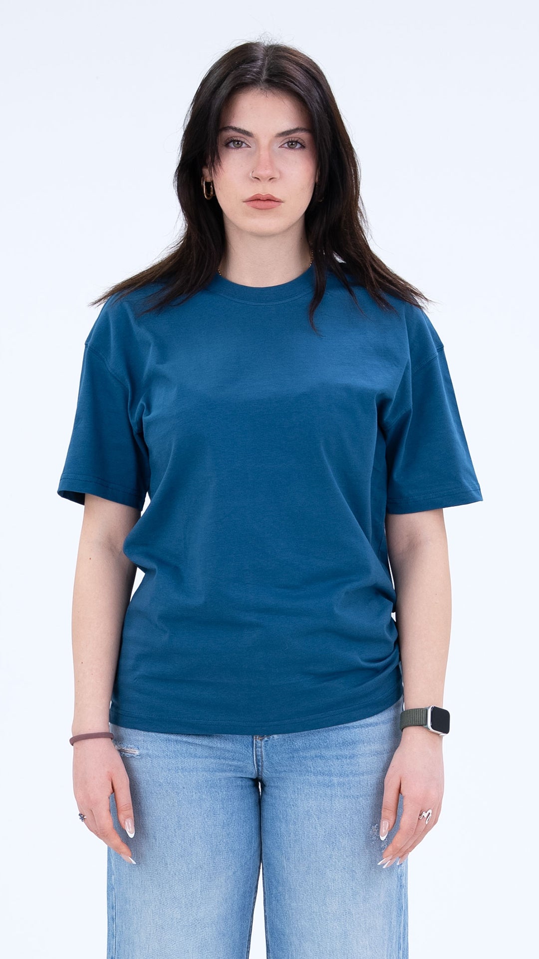 BASS Basic Premium Oversize Tişört Mavi