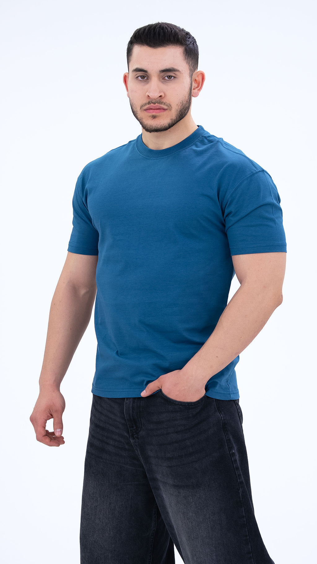 BASS Basic Premium Oversize Tişört Mavi