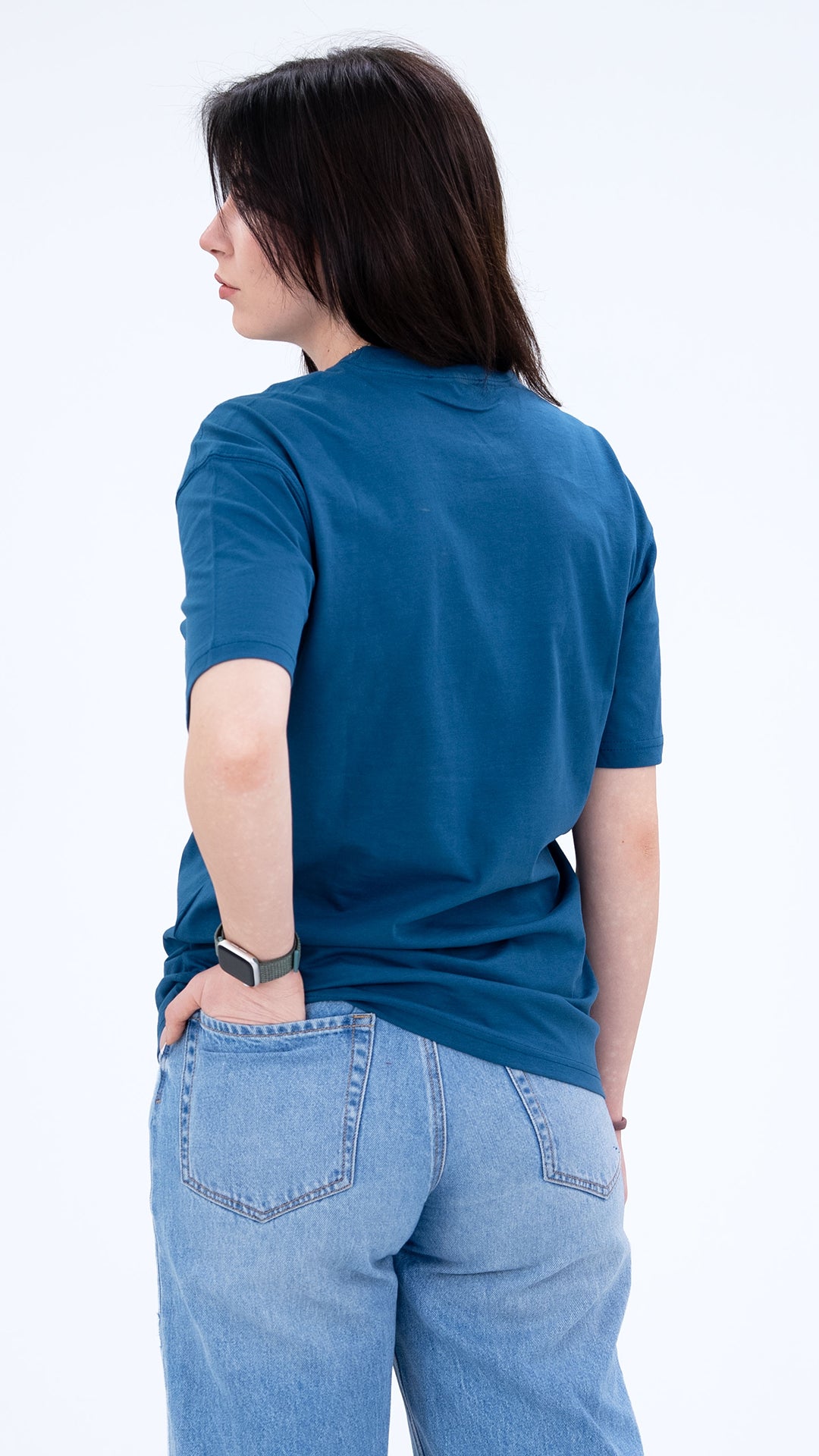 BASS Basic Premium Oversize Tişört Mavi