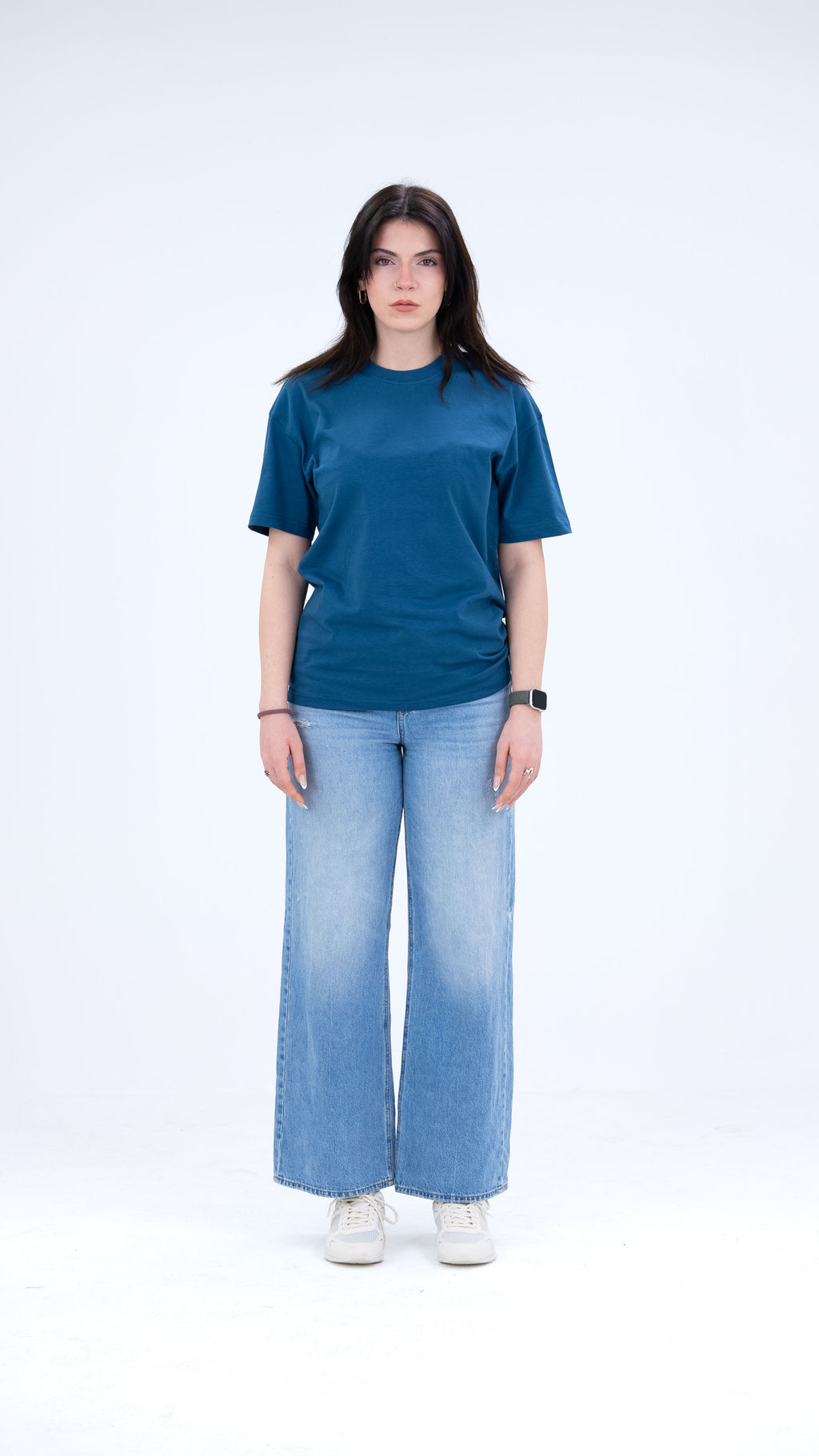 BASS Basic Premium Oversize Tişört Mavi