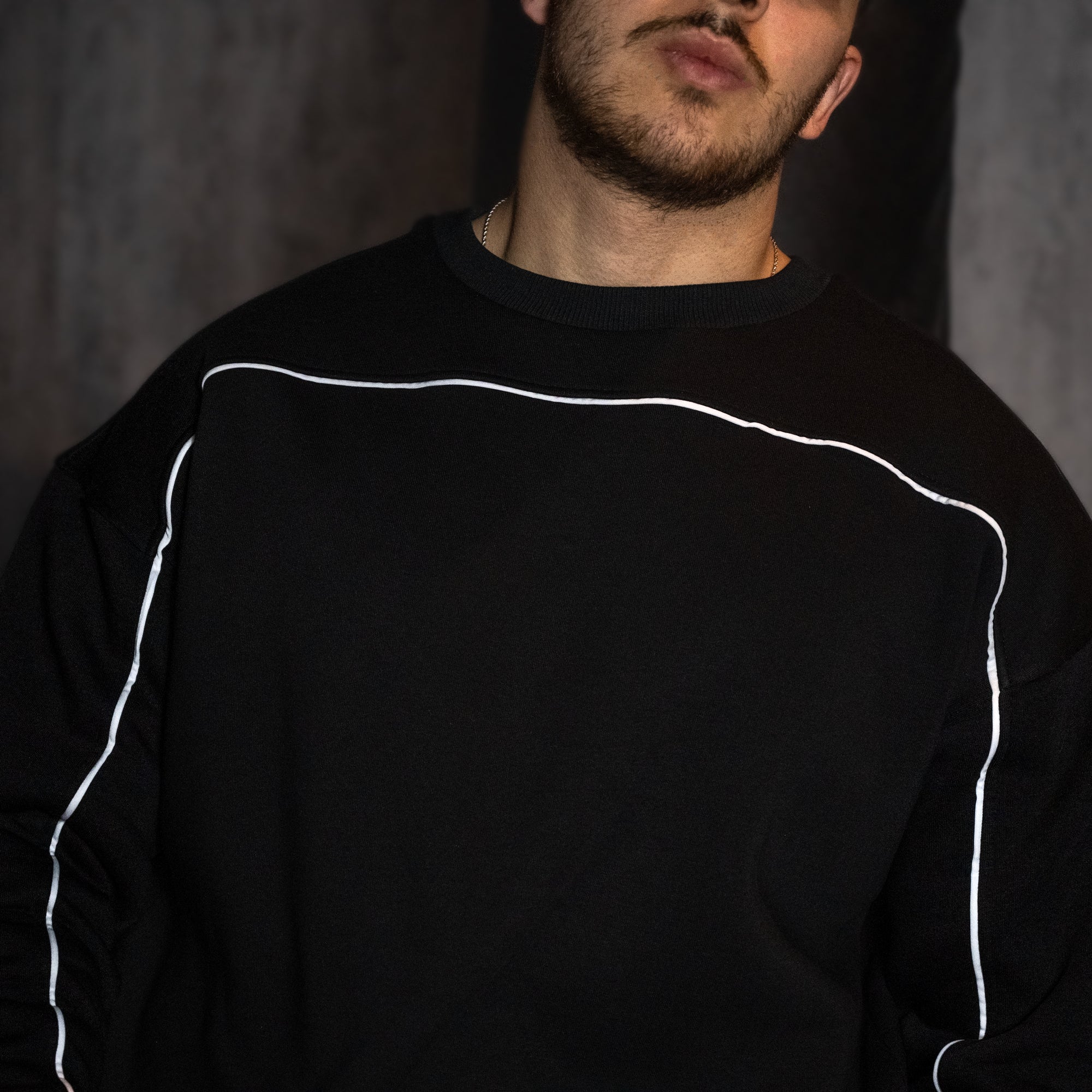 BASS Siyah Crop Hoodie Beyaz