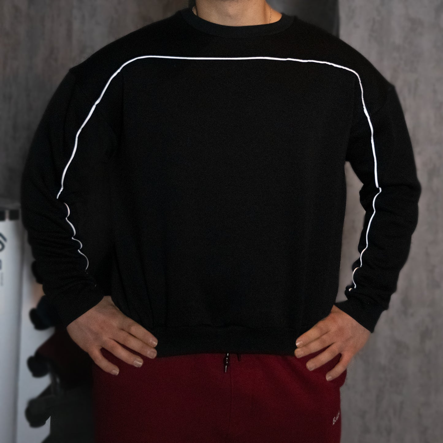 BASS Siyah Crop Hoodie Beyaz