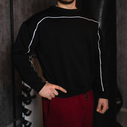 BASS Siyah Crop Hoodie Beyaz