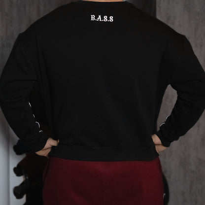 BASS Siyah Crop Hoodie Beyaz
