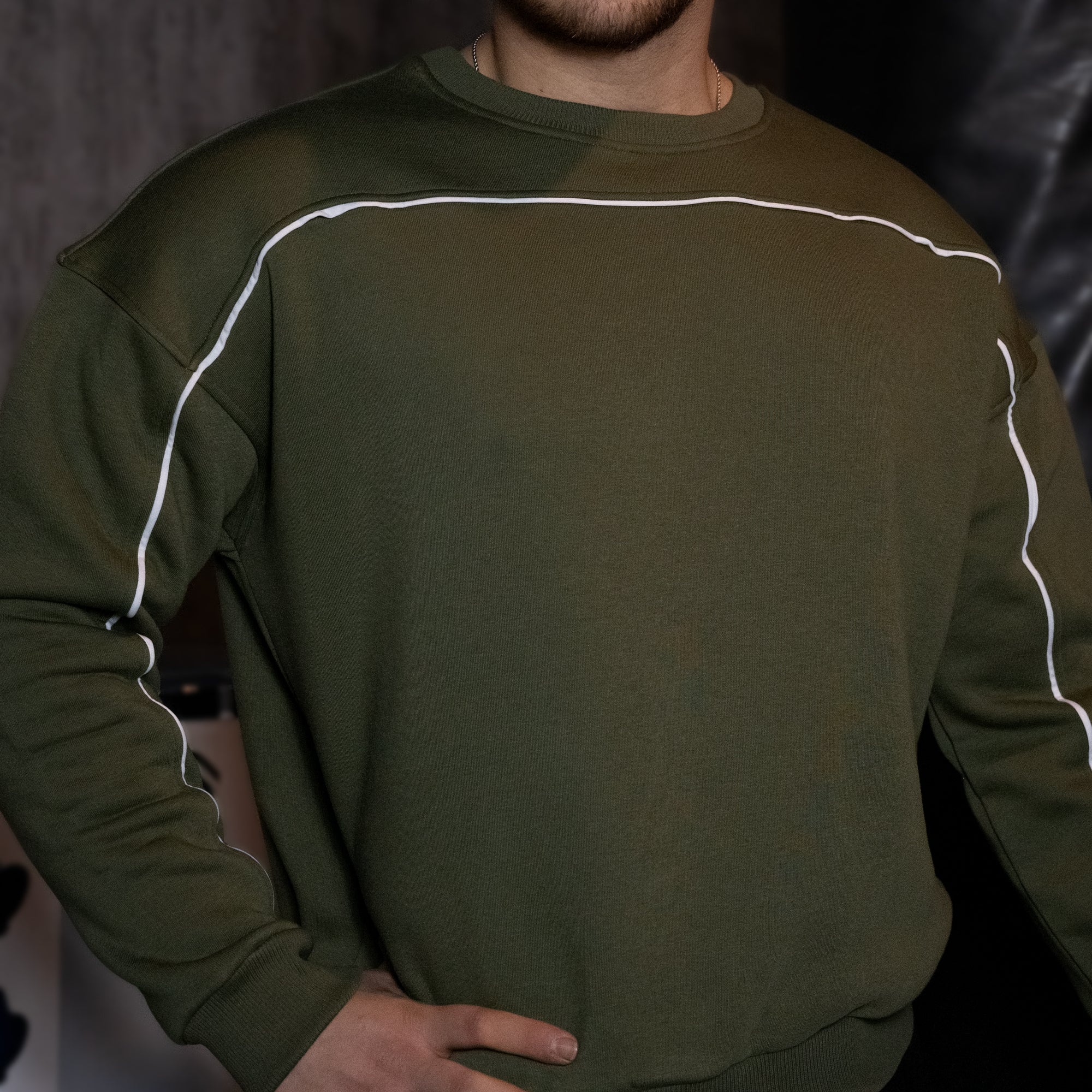 BASS Haki Crop Hoodie Beyaz