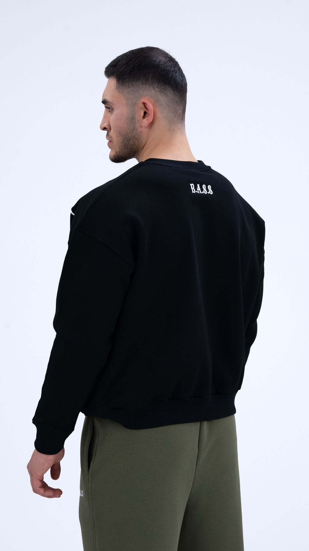 BASS Siyah Premium Sweatshirt Beyaz