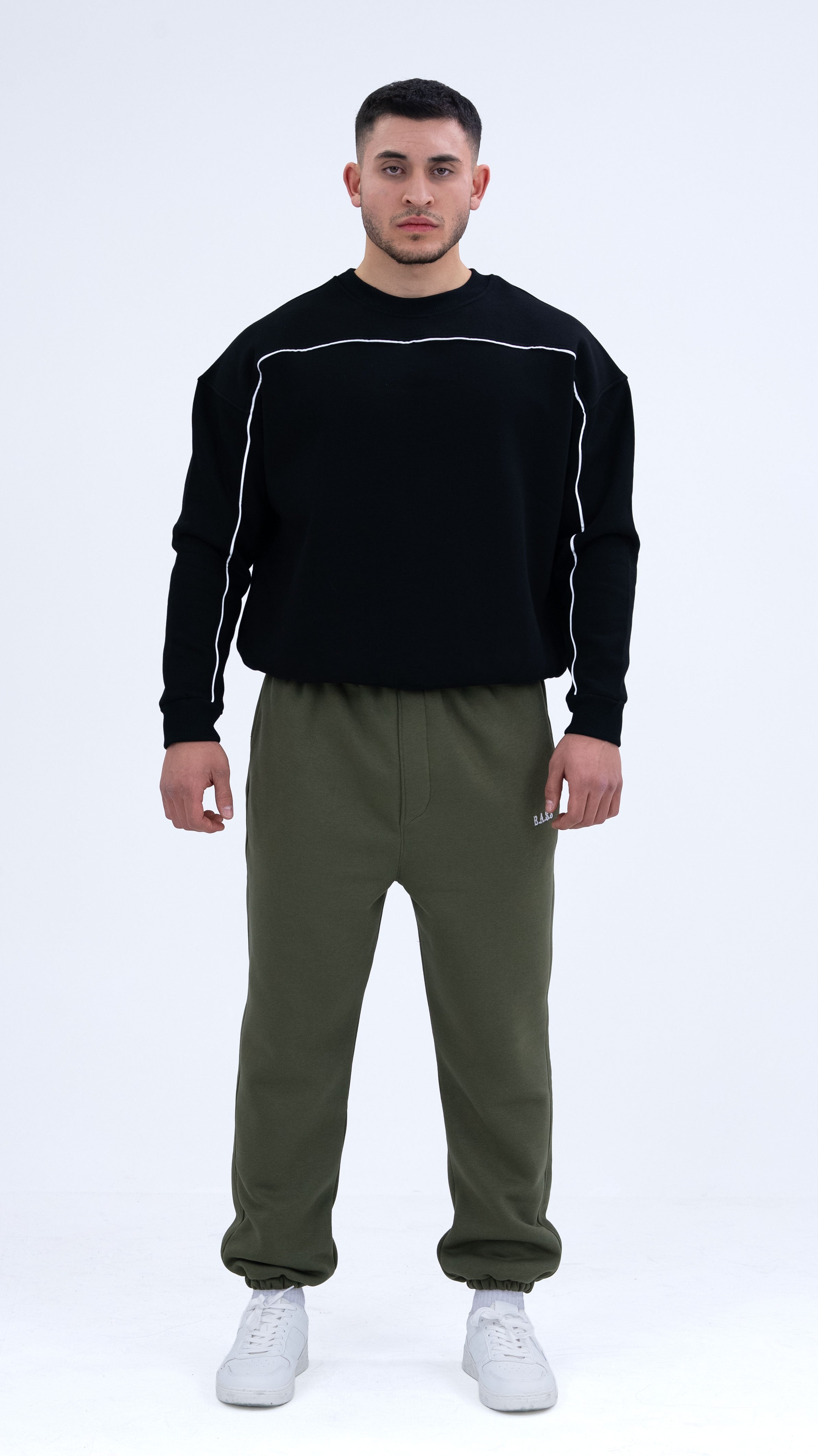 BASS Siyah Premium Sweatshirt Beyaz