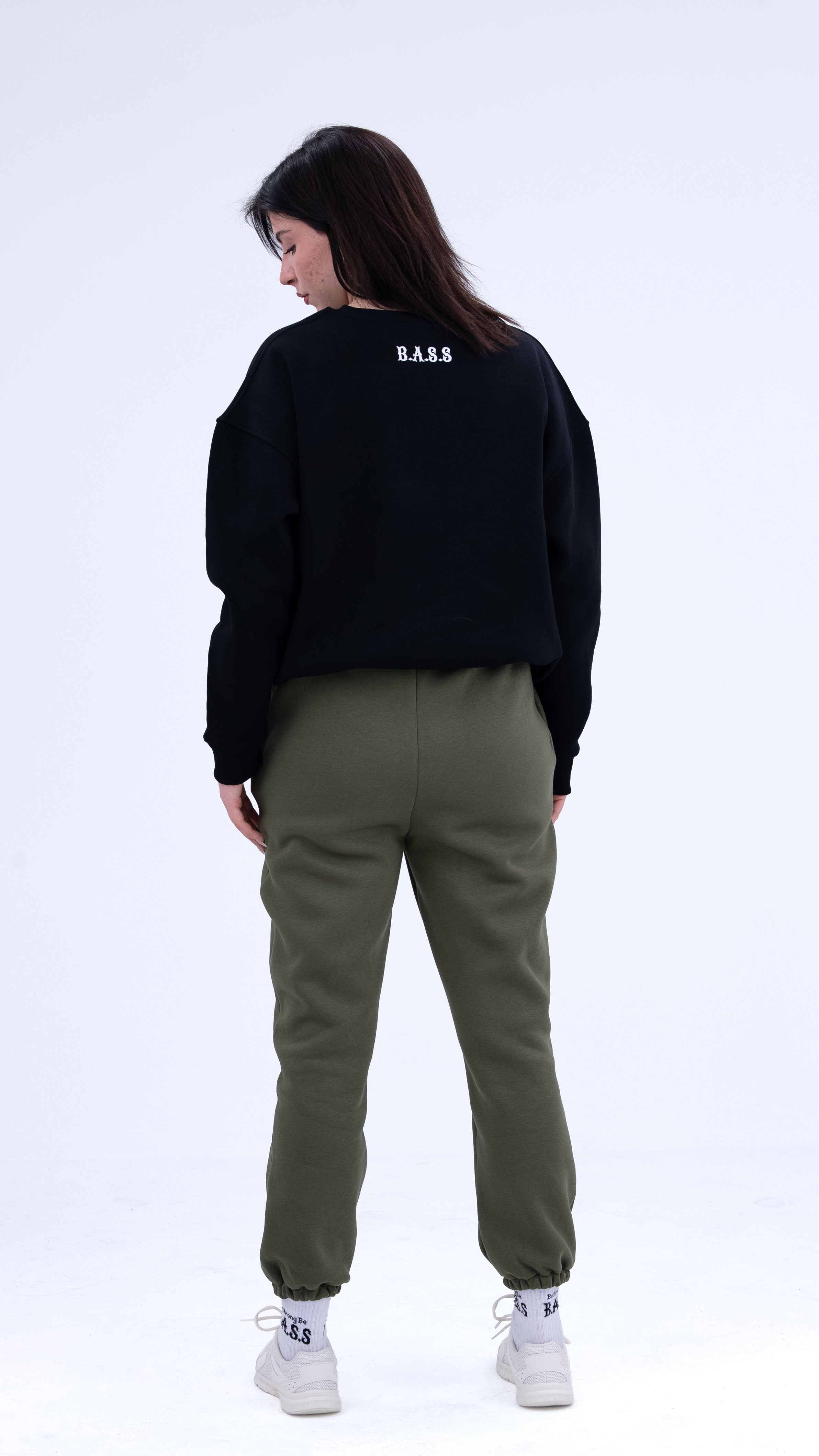 BASS Siyah Premium Sweatshirt Beyaz
