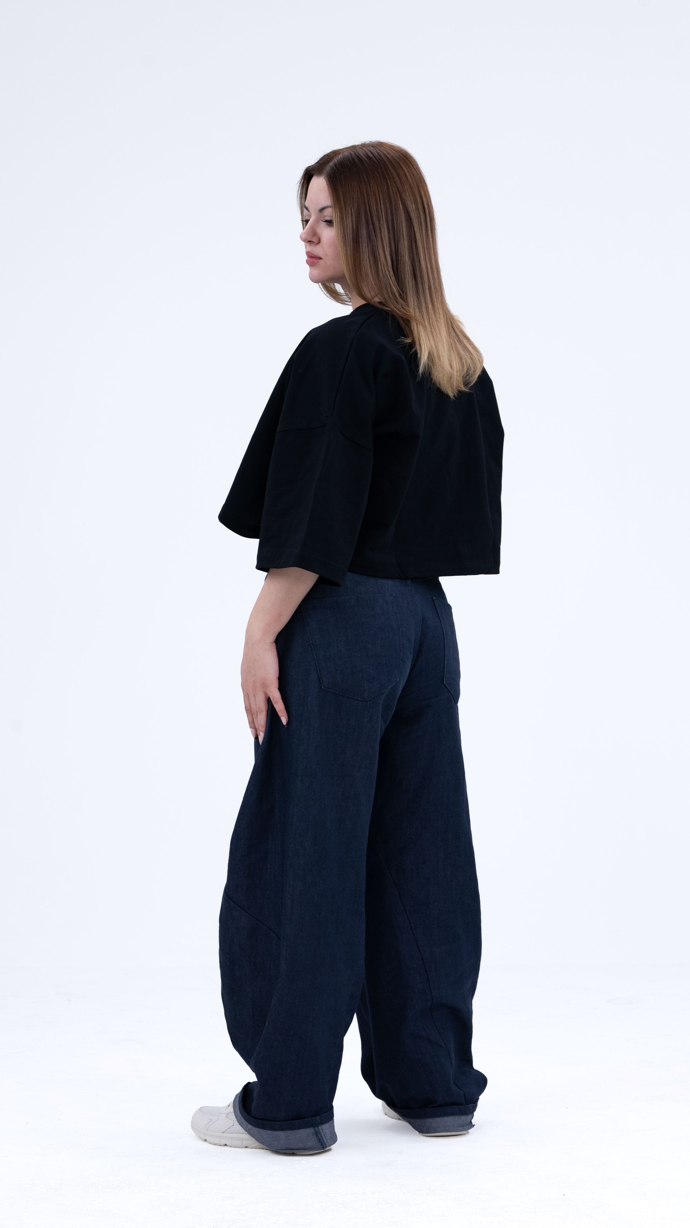 BASS Basic Premium Oversize Crop Siyah