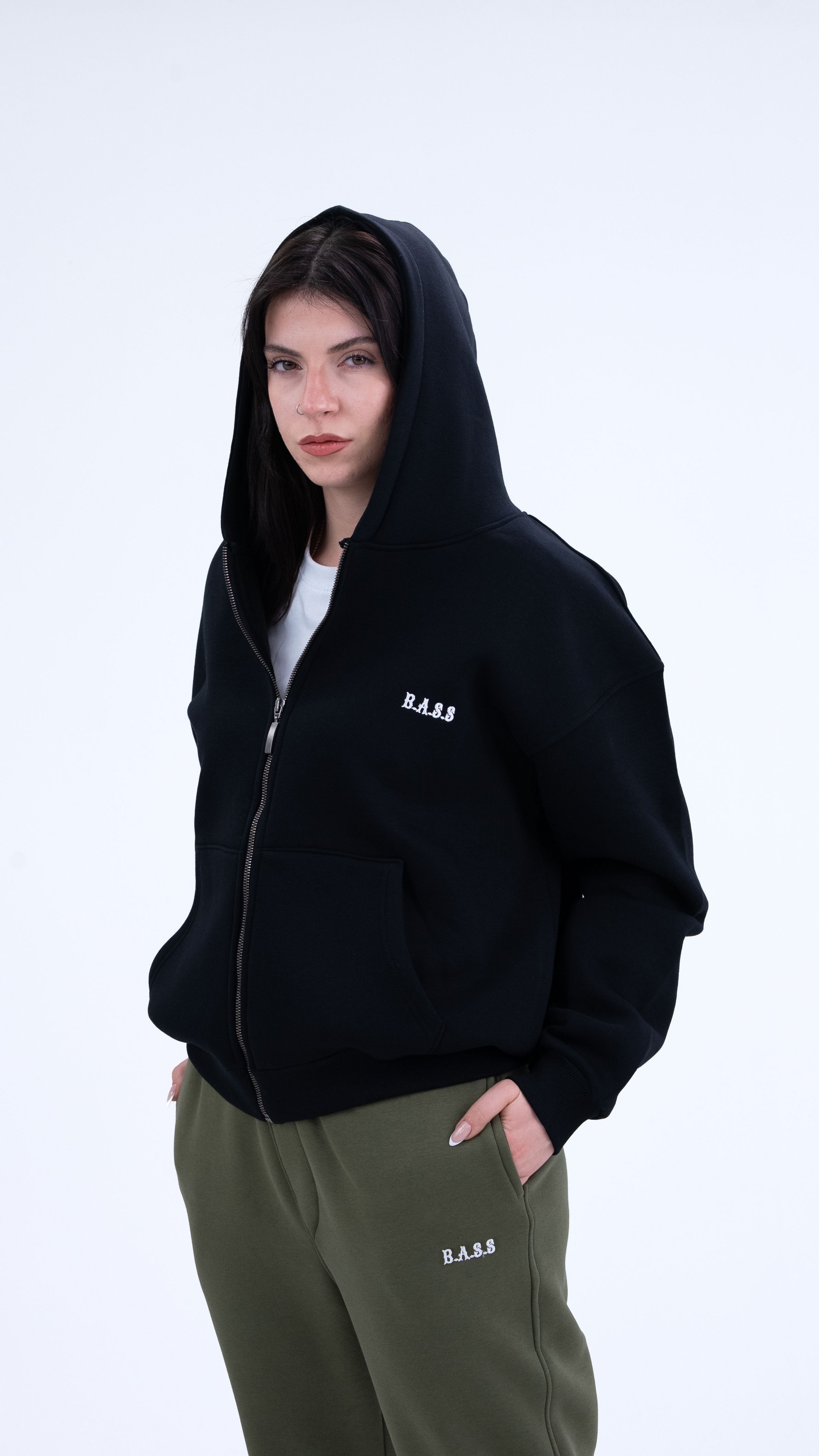 BASS Premium Oversize Hoodie Siyah