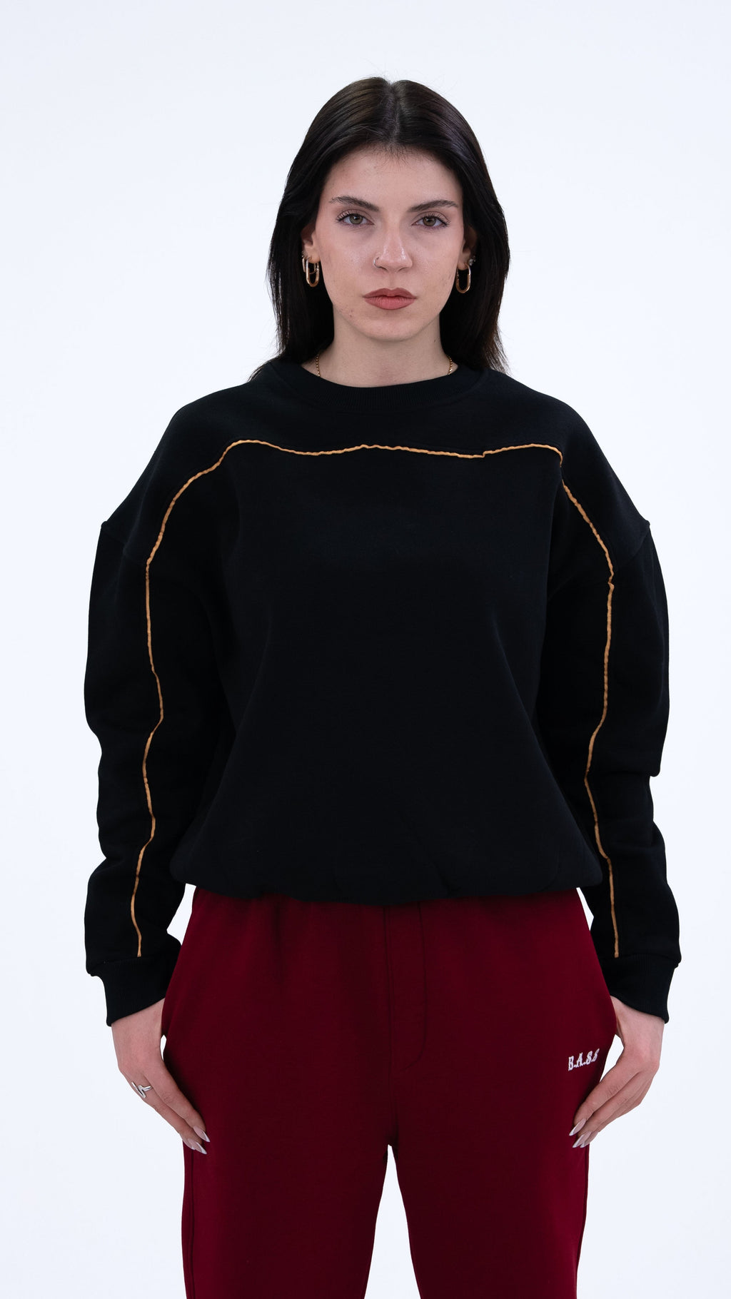 BASS Siyah Premium Sweatshirt Gold