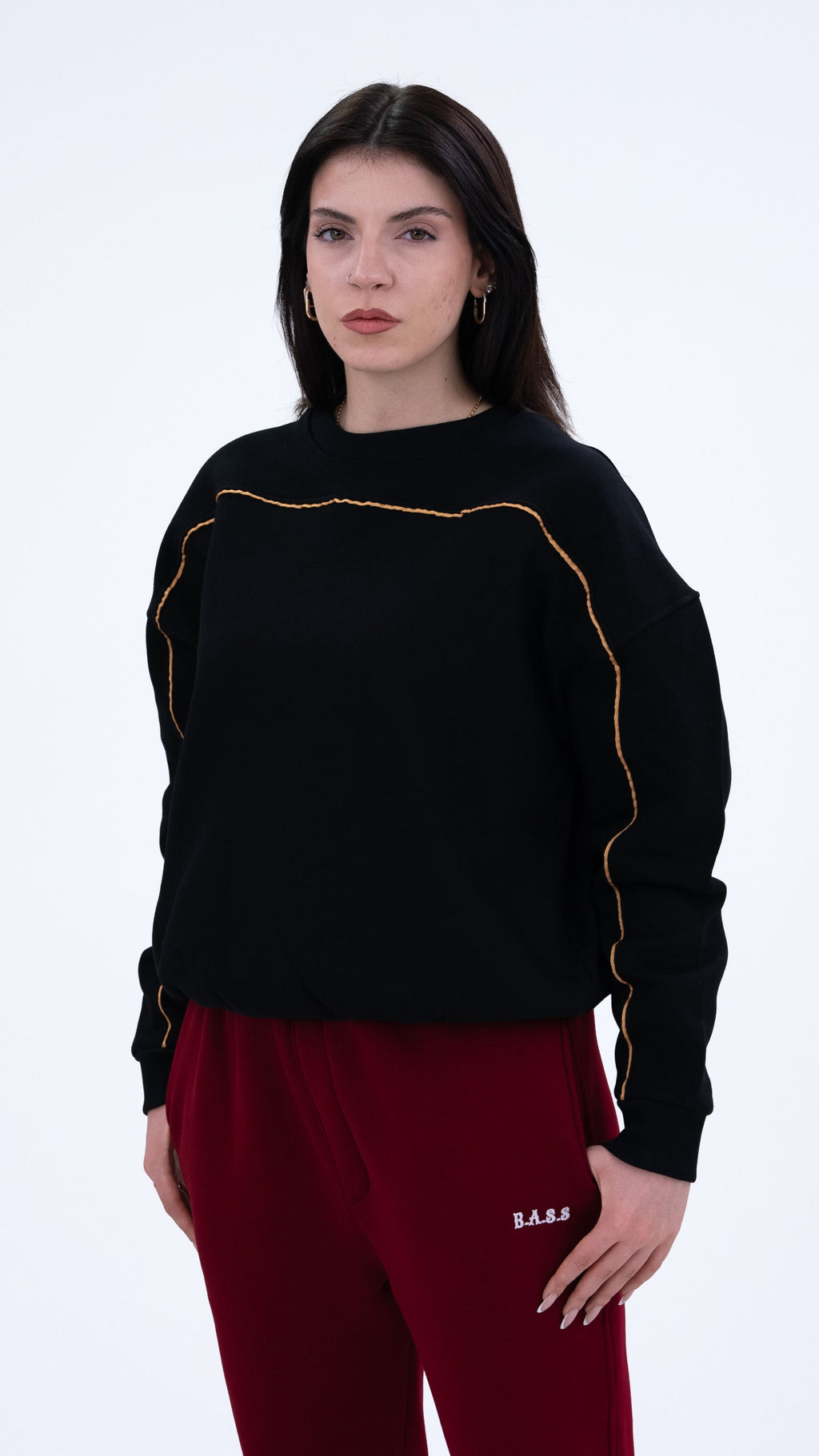 BASS Siyah Premium Sweatshirt Gold
