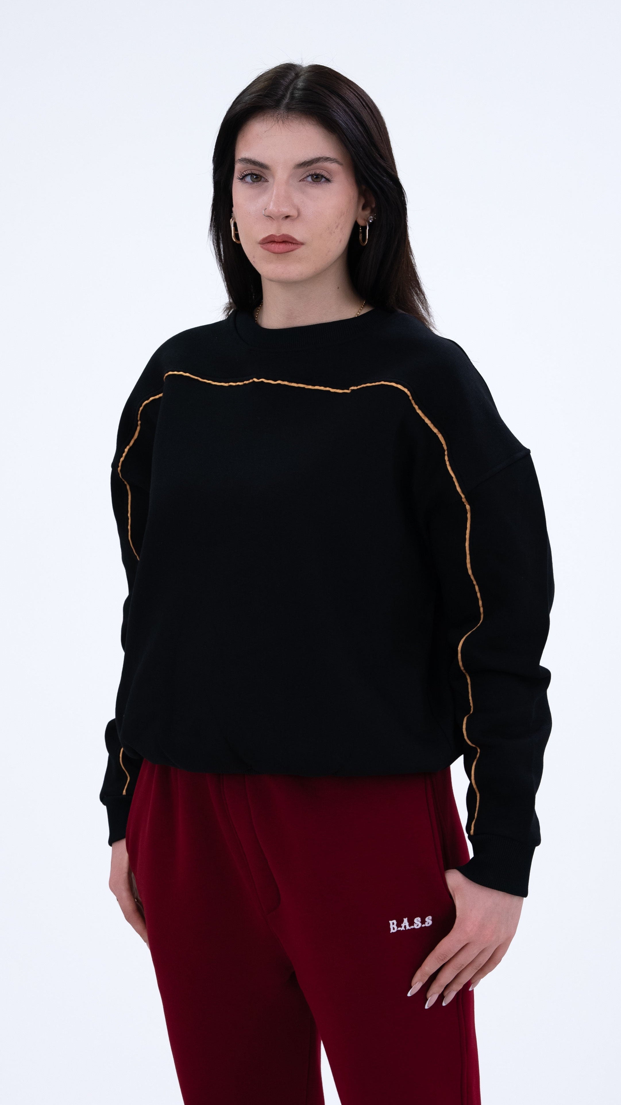 BASS Siyah Premium Sweatshirt Gold