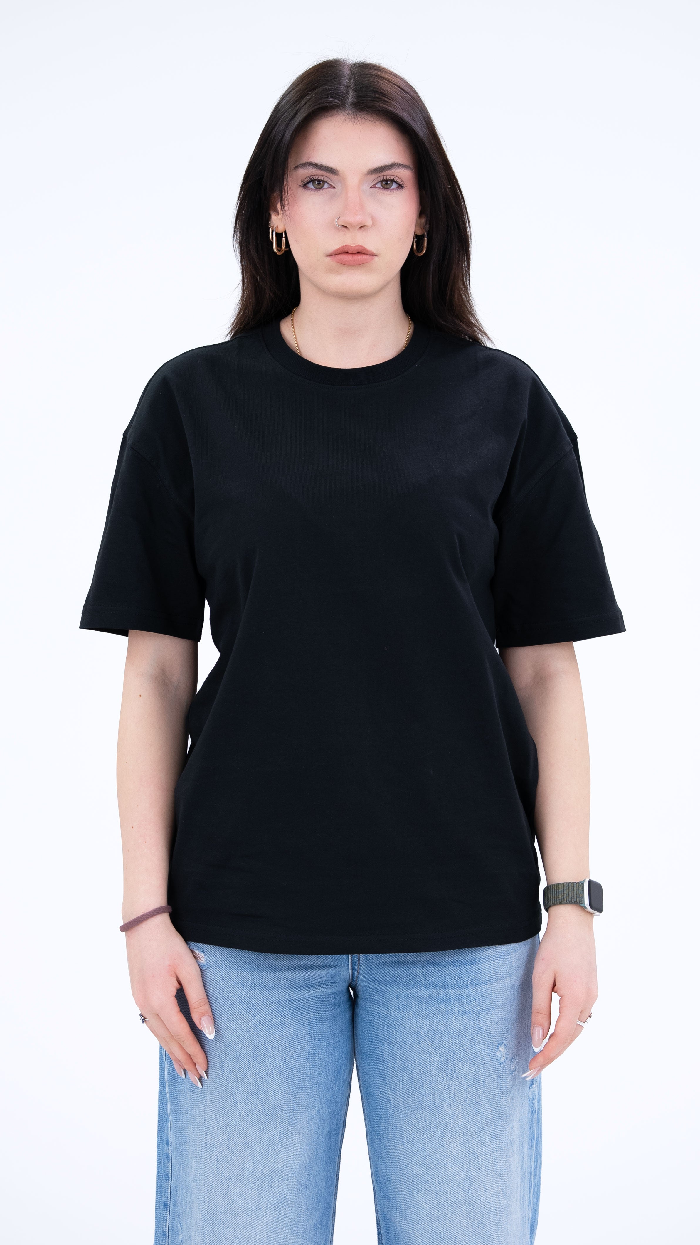 BASS Basic Premium Oversize Tişört Siyah