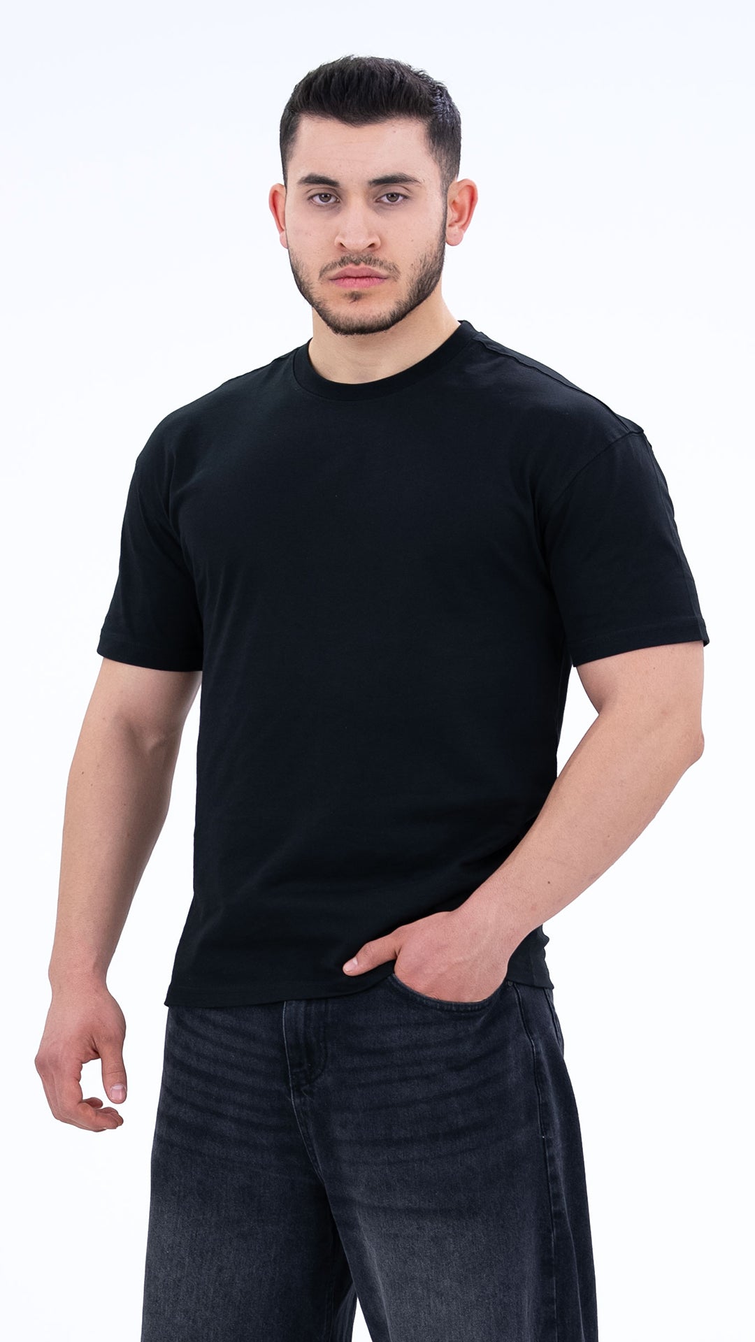 BASS Basic Premium Oversize Tişört Siyah